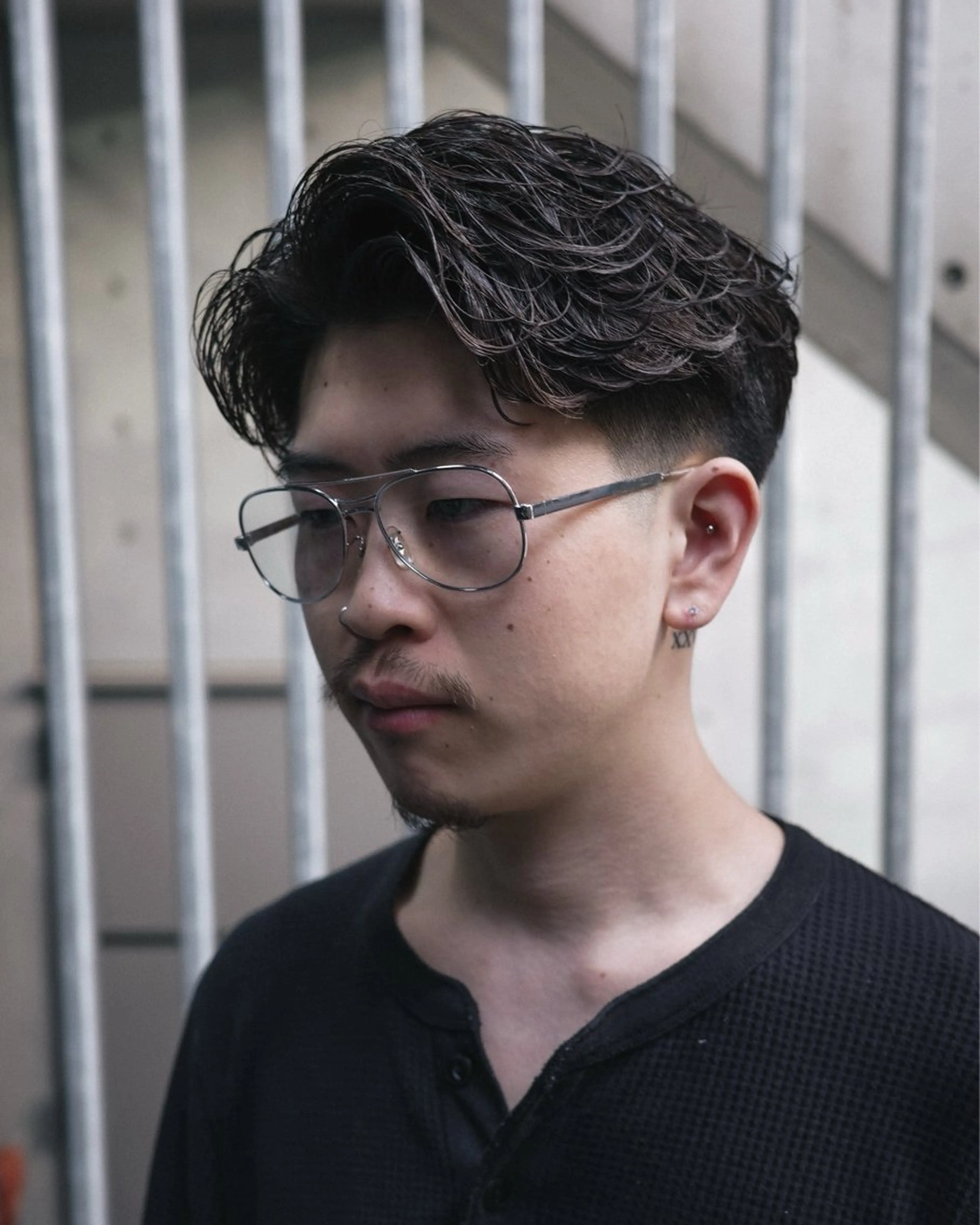 ショート パーマ メンズ センターパート 佐竹 楓のヘアスタイル