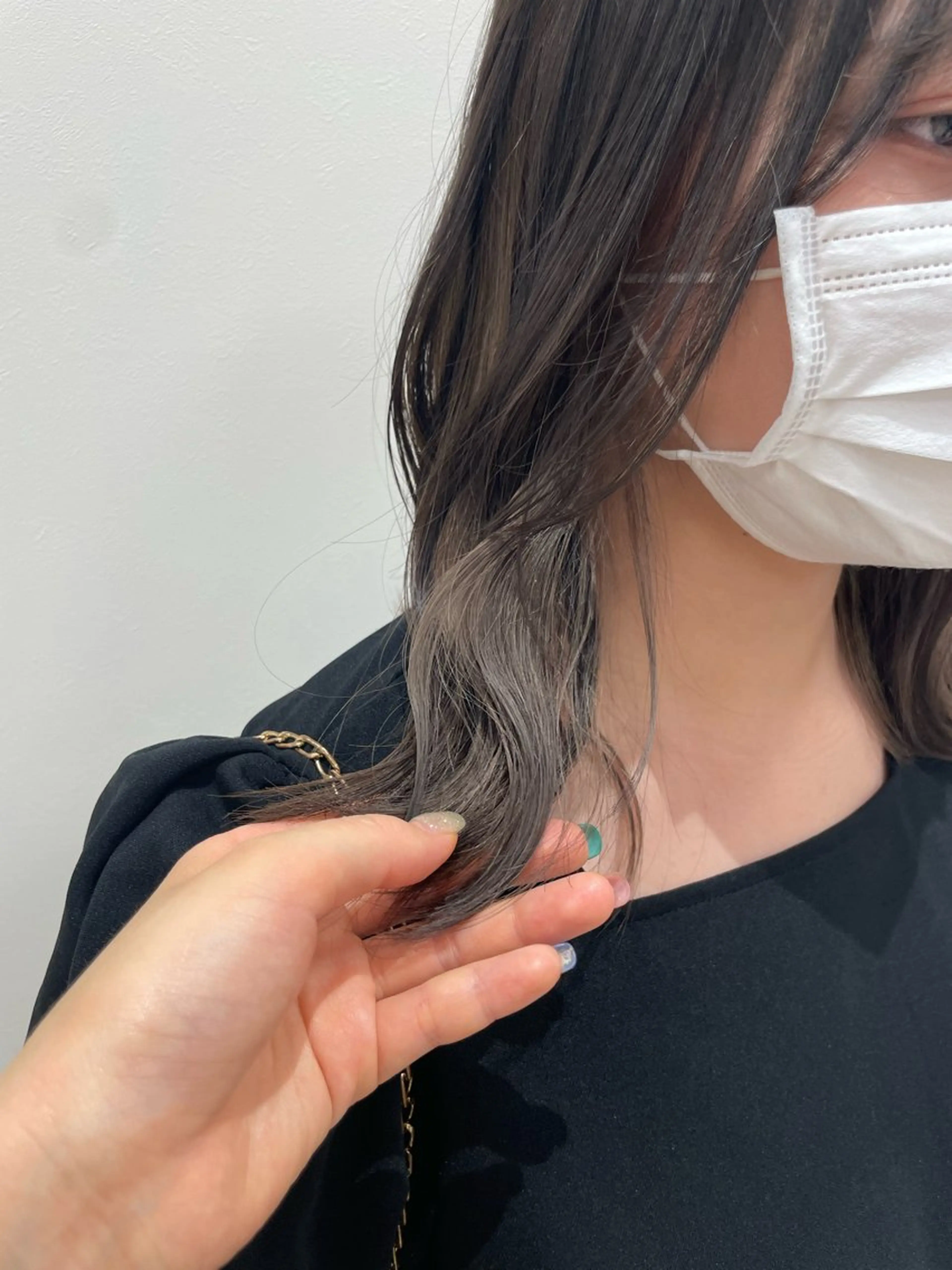 ミディアム カラー ベージュカラー インナーカラー ヘアカラー トリートメント クロスパーマ/うる艶 カラー/Kurumiのヘアスタイル