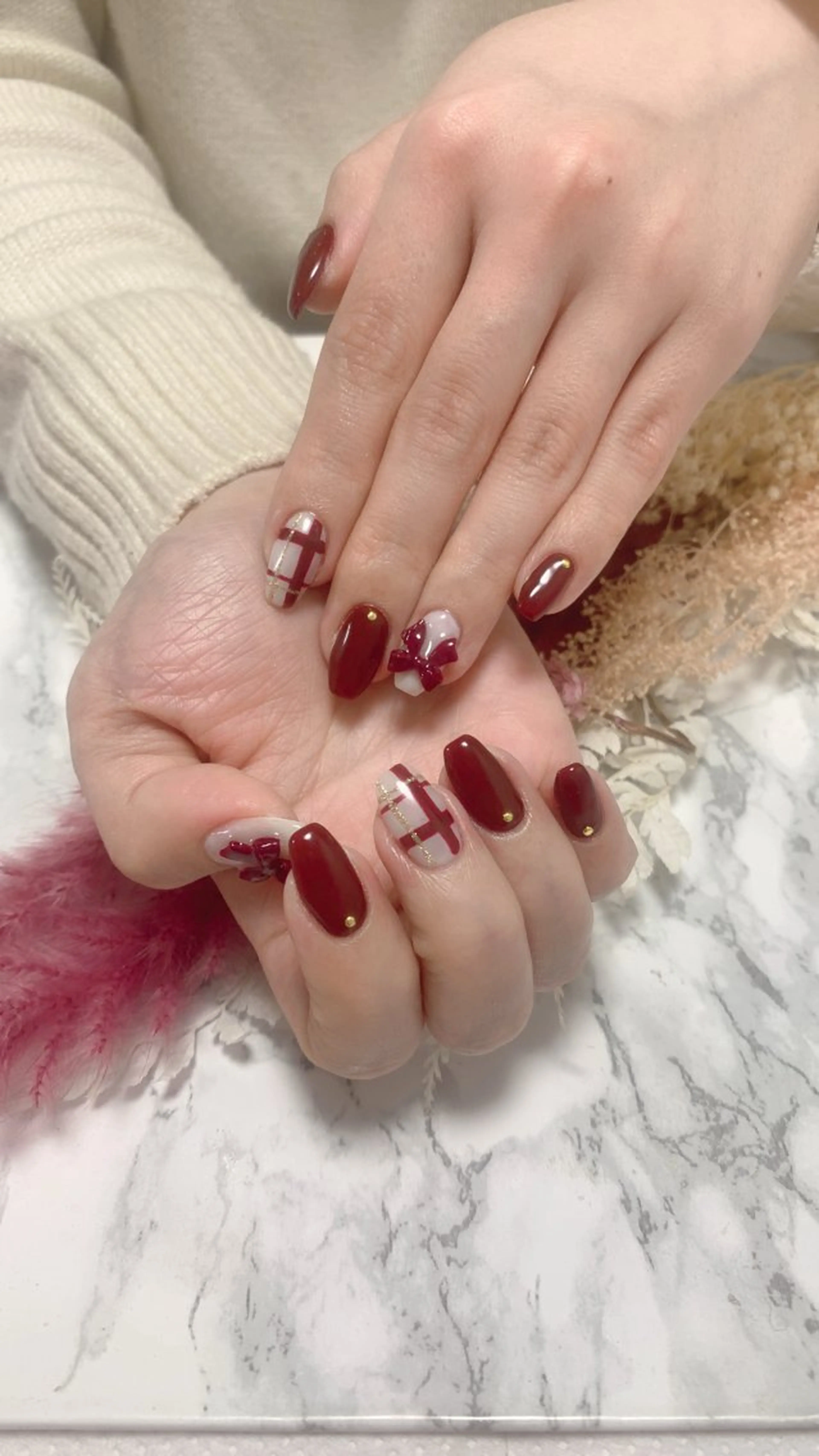 ネイル はな💎ネイル ワンホン、長さ出しのネイルデザイン