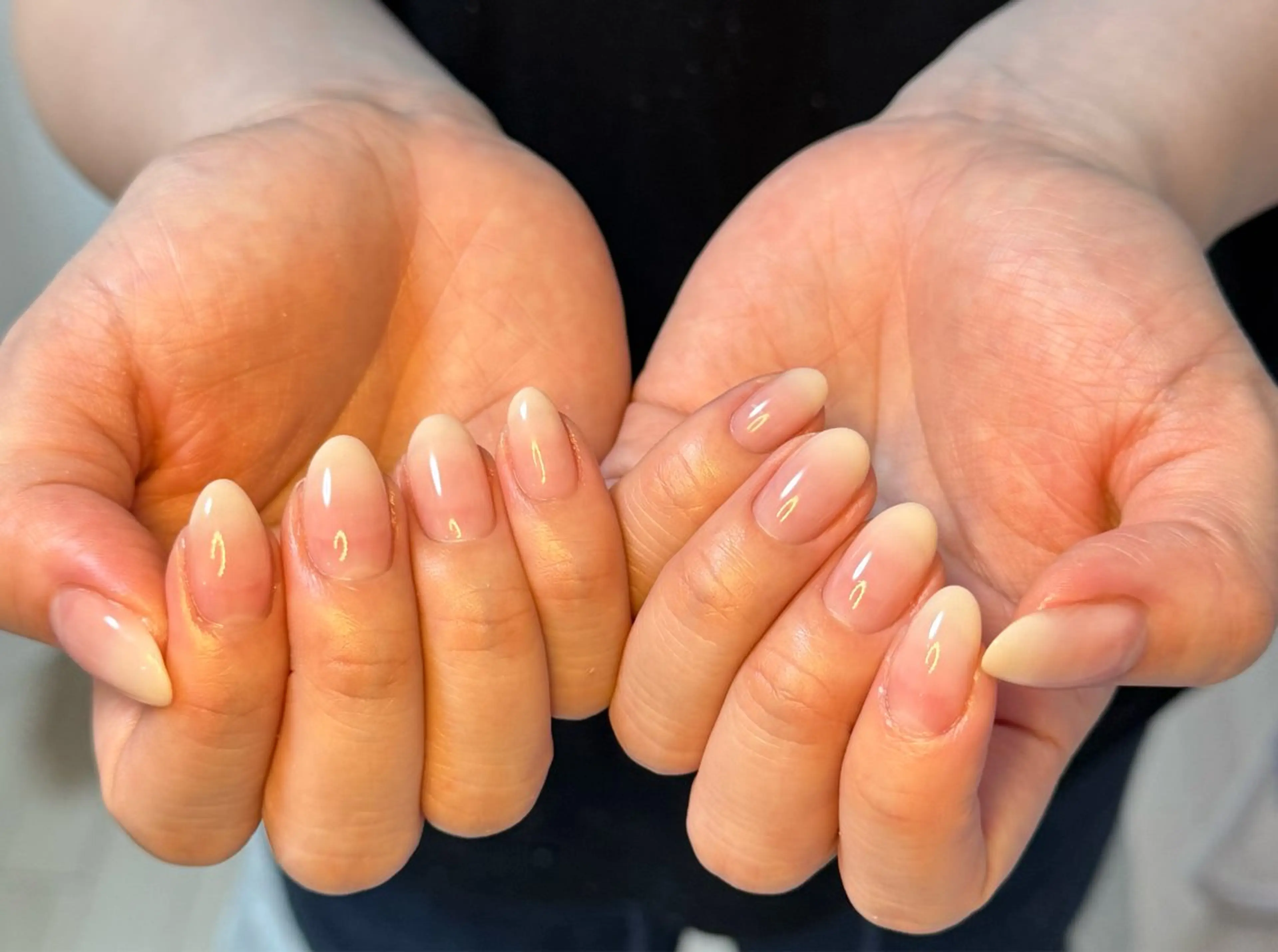 ネイル アートネイル オーロラネイル チークネイル フレンチネイル ガラスフレンチ ハンドネイル 🎀🎀YooLi Nail Salonのネイルデザイン