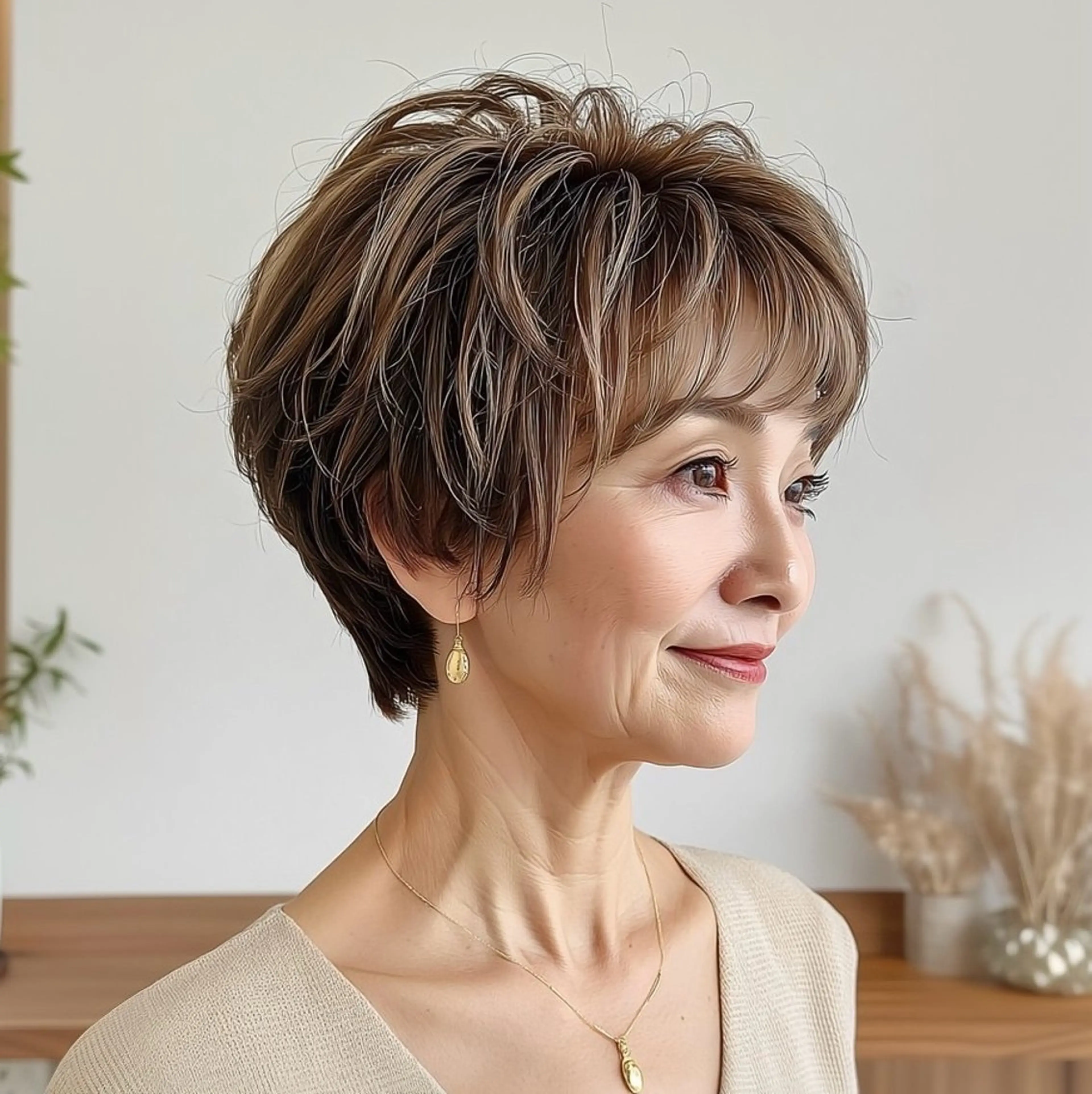 ショート ショートボブ 丸みショート ボブ 顔周りカット レイヤーカット カット ヘアカラー トリートメント ハピネスフィール宇治店所属・🌿京都丸みショート /小倉徒歩4分/多田のヘアスタイル