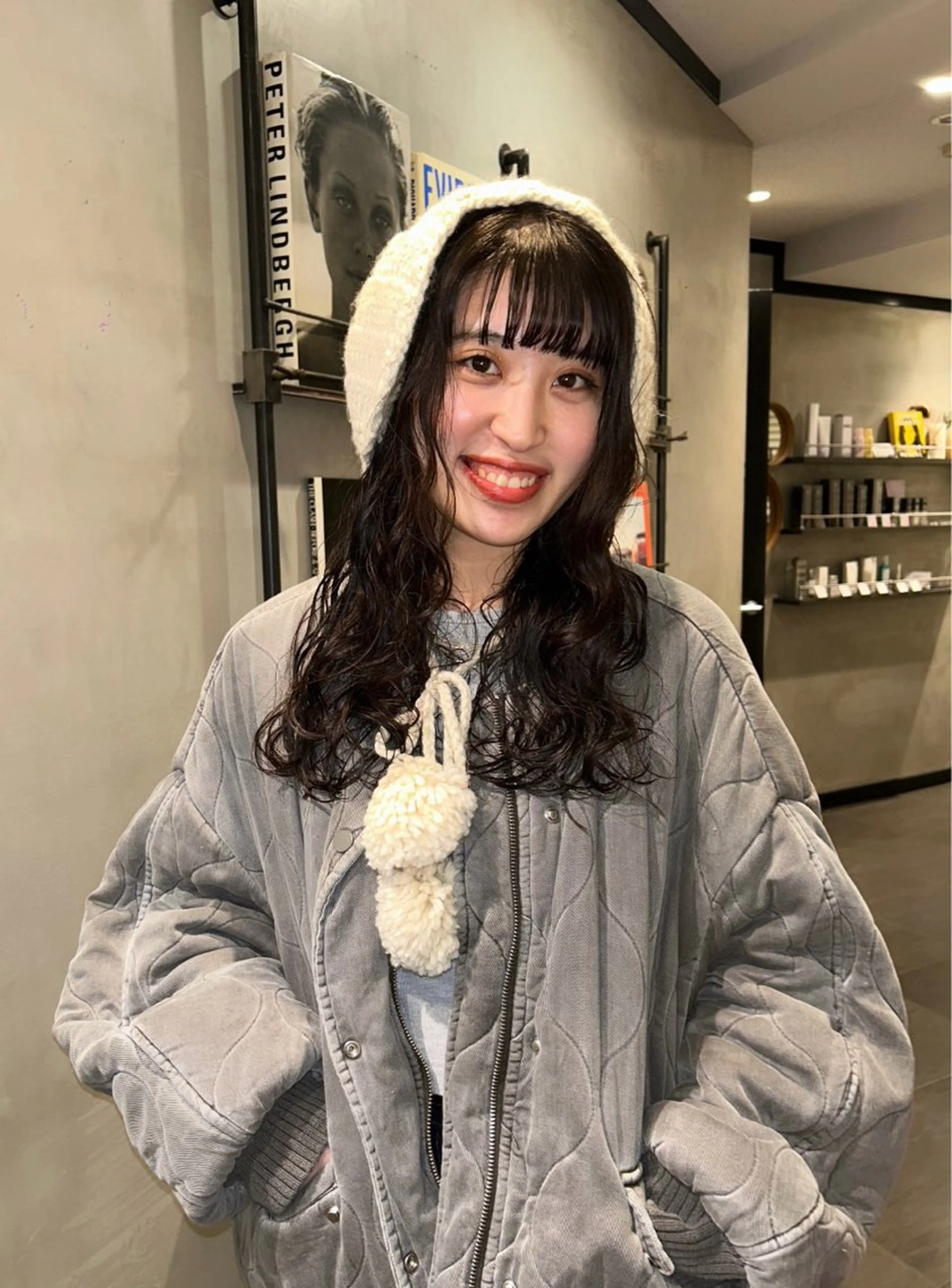 ロング パーマ カット ヘアカラー パーマ タナカ カナ🫧のヘアスタイル