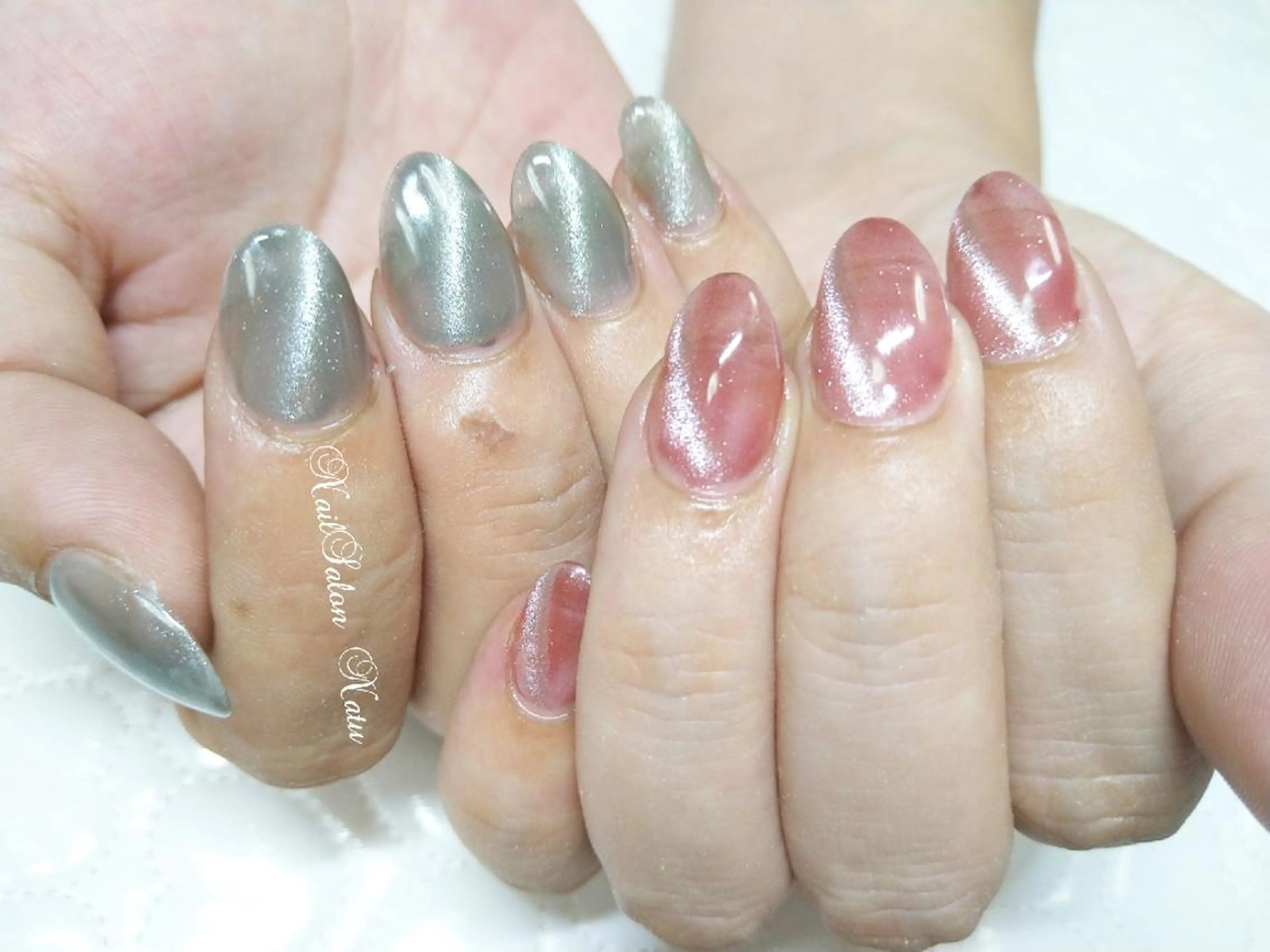 ネイル 長さ出し マグネットネイル ワンカラーネイル nailsalon　 Natuのネイルデザイン