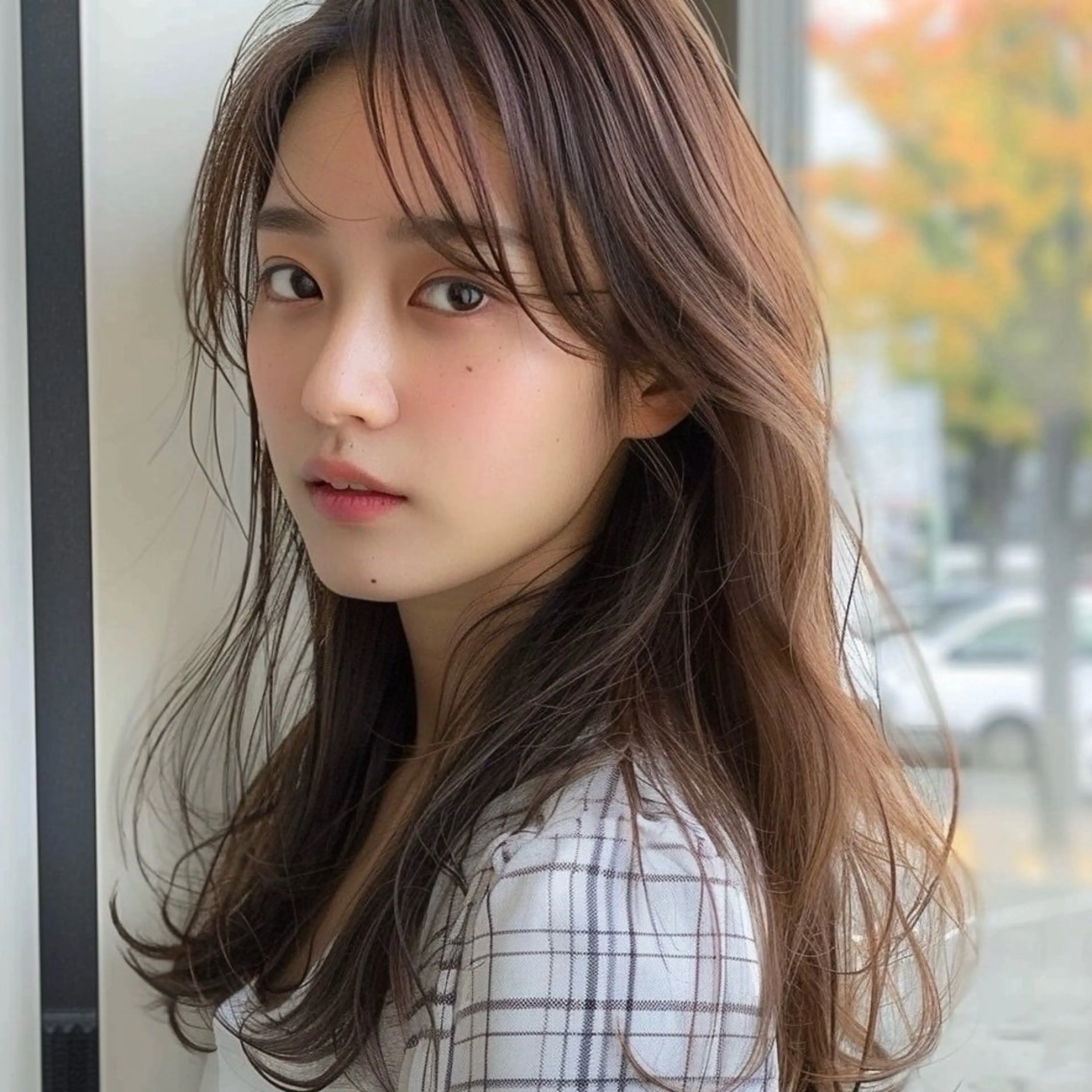 ロング カラー 岡田 佳子のヘアスタイル