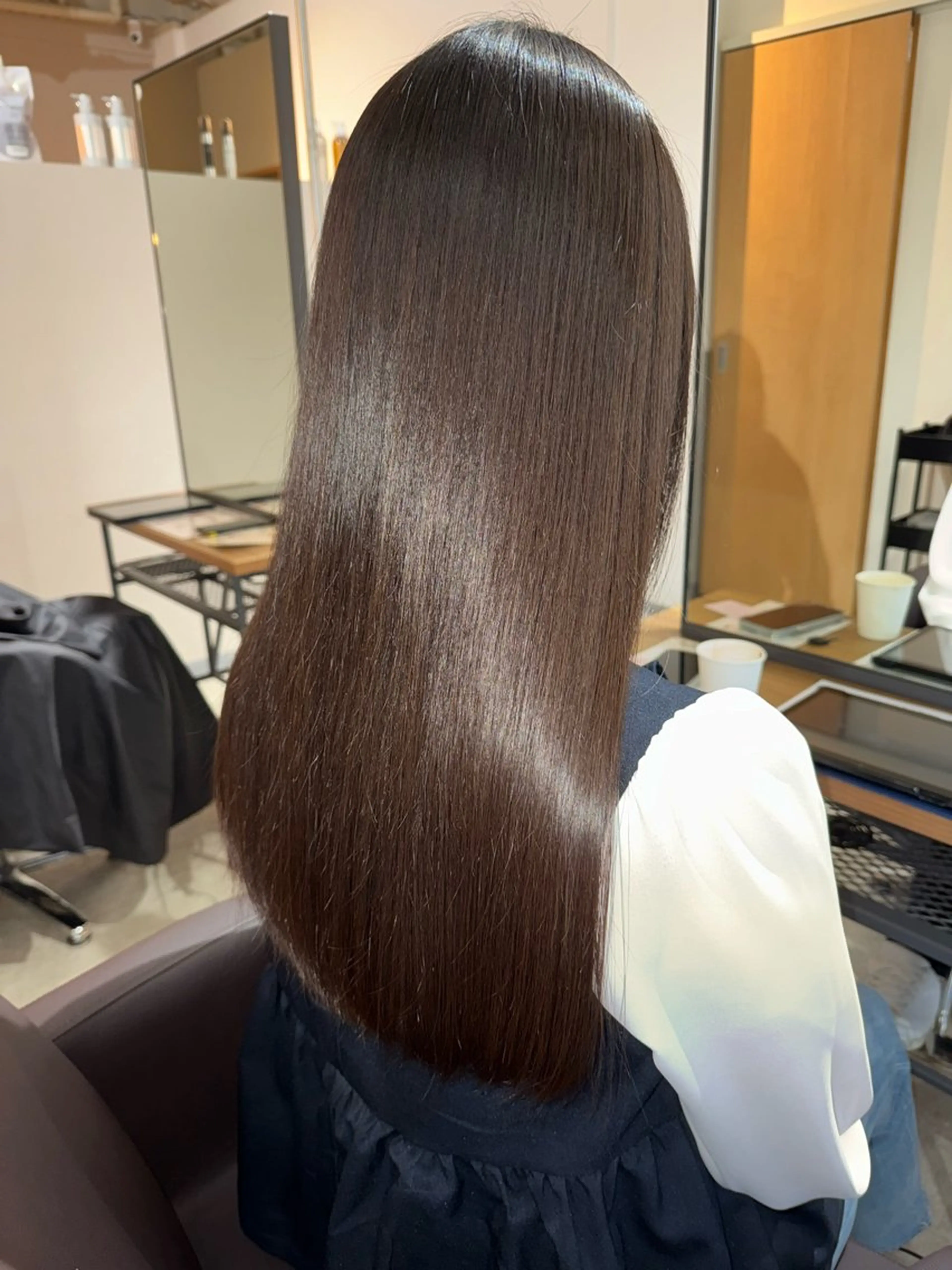 セミロング 縮毛矯正 トリートメント ✨髪質改善美髪矯正✨ ボブ/韓国レイヤー✨のヘアスタイル