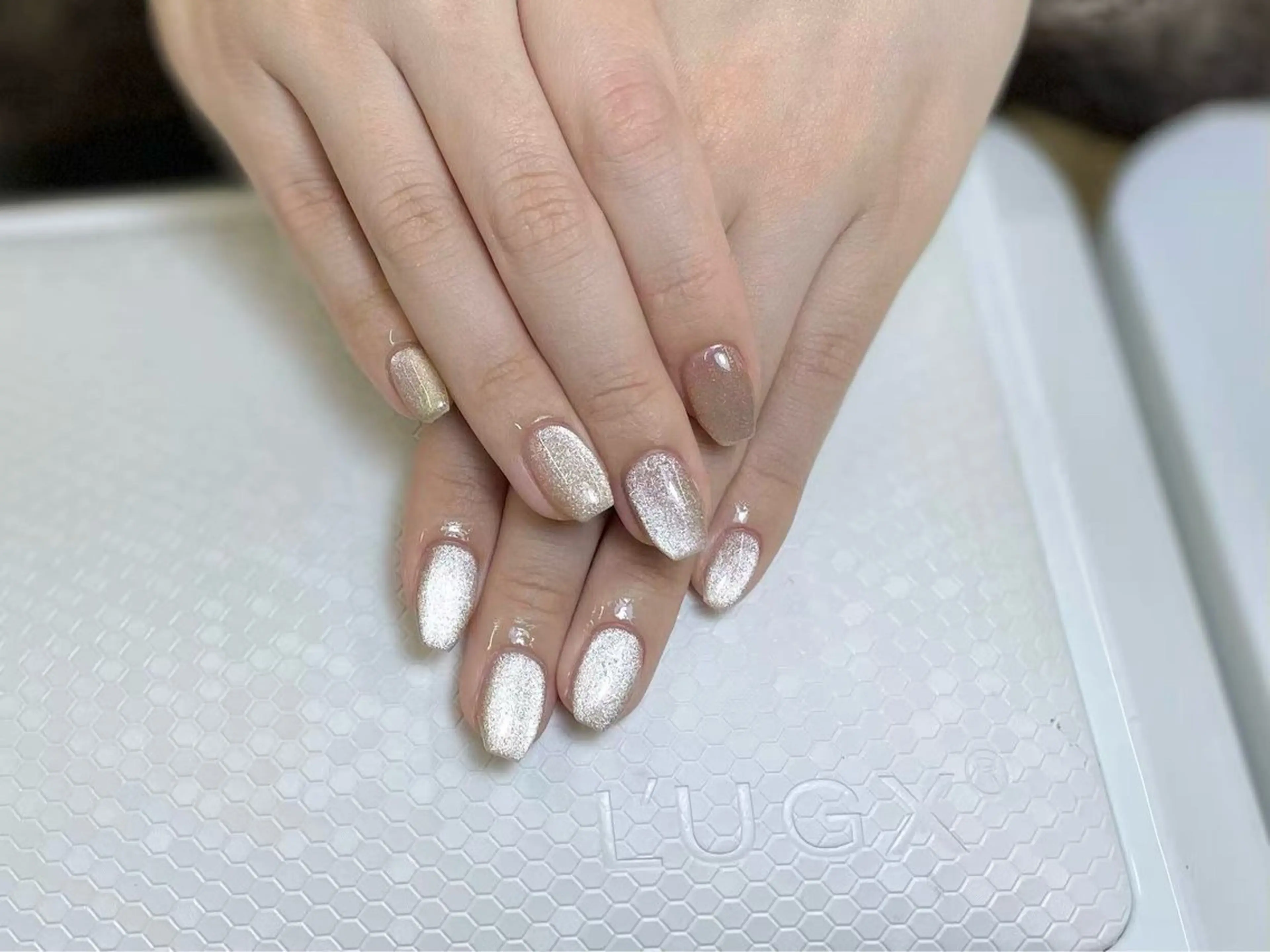 ネイル チークネイル フットネイル フレンチネイル ジェルネイル ガラスフレンチ ハンドネイル 柚子 Nikoのネイルデザイン