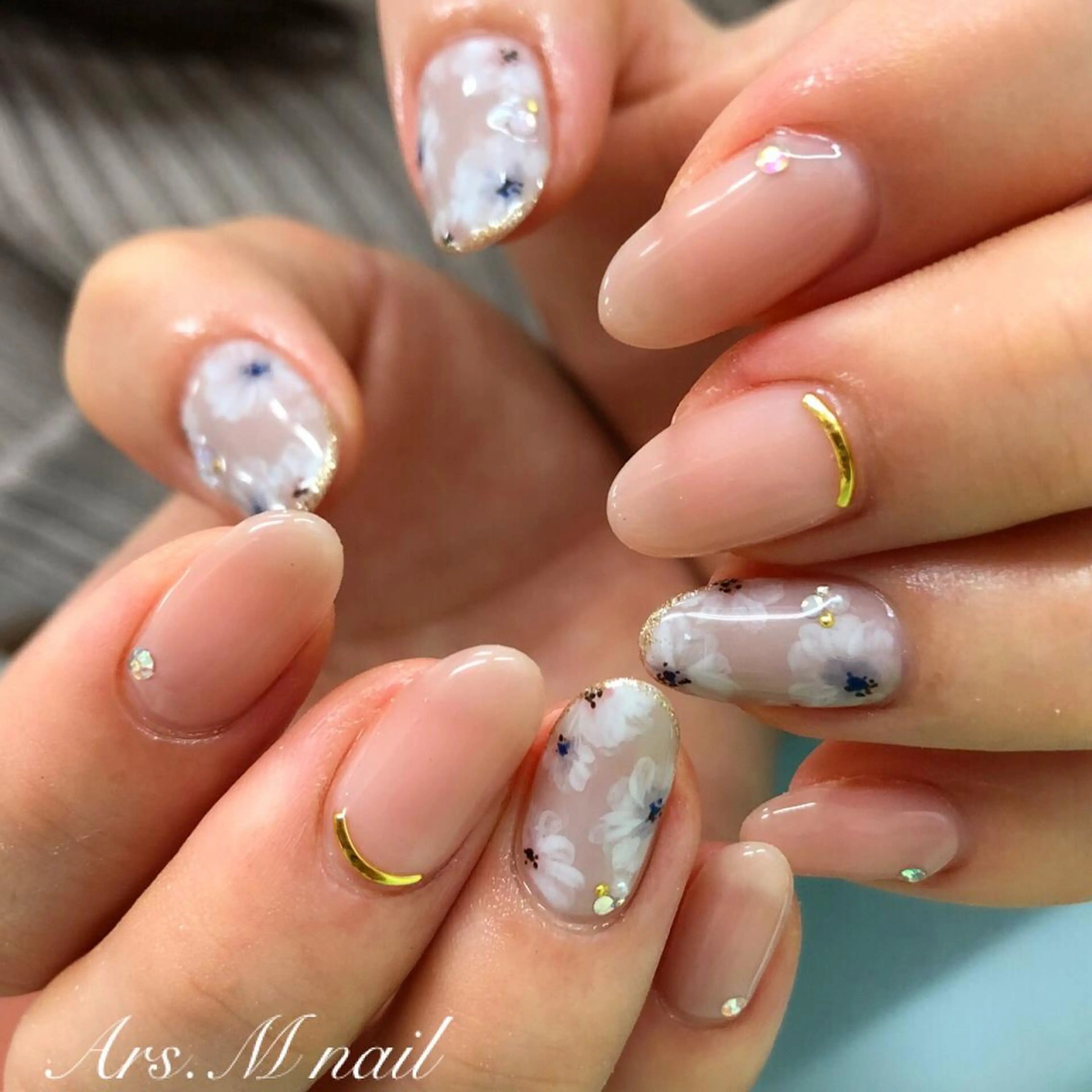 ネイル ストーンネイル ハンドネイル アルス.エム所属・Ars.M nailのネイルデザイン