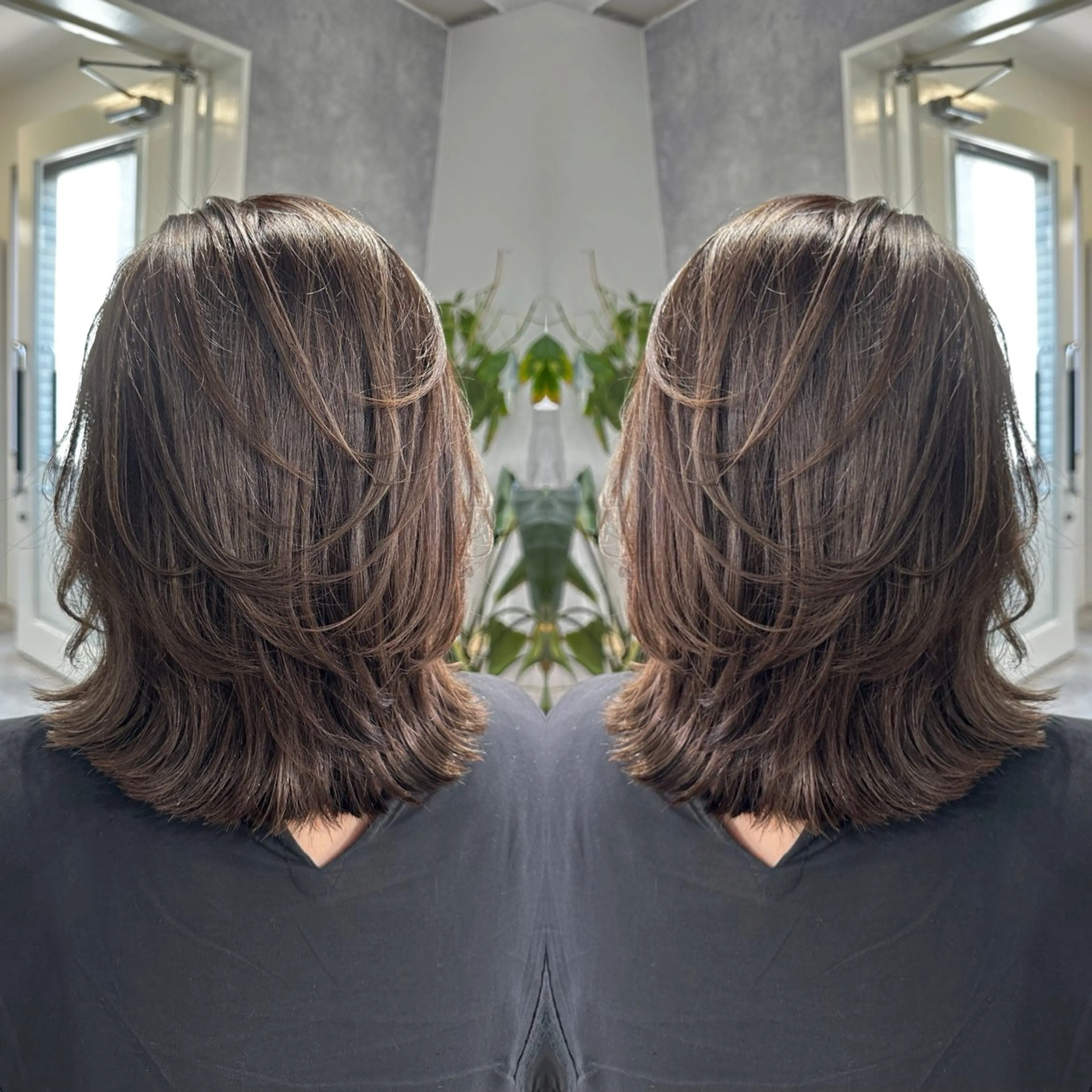 💞💞カット➕ケアカラー➕ミルボントリートメント.                       ナノスチーム付き🌟の写真