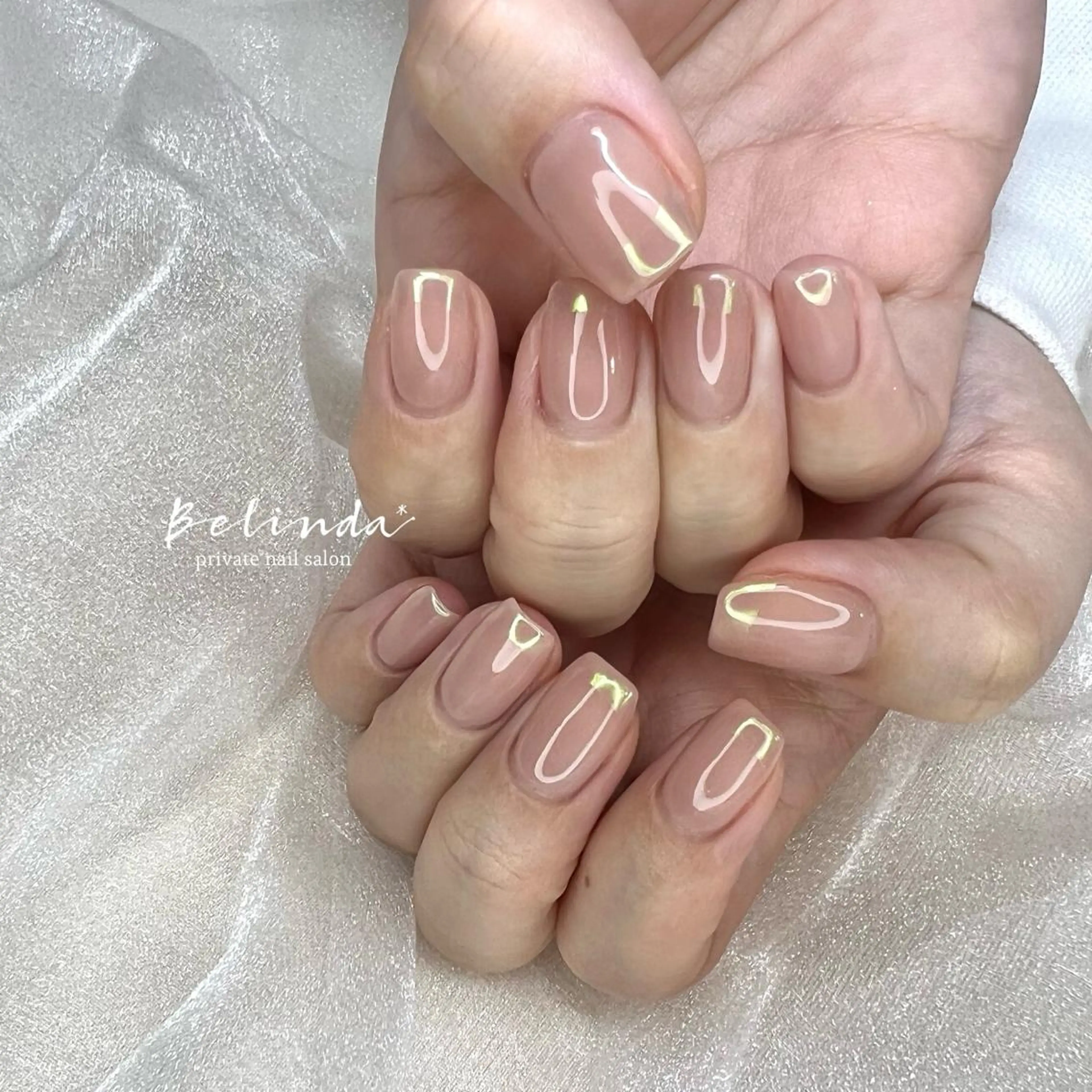 ネイル オーロラネイル フレンチネイル ハンドネイル Belinda Nailのネイルデザイン