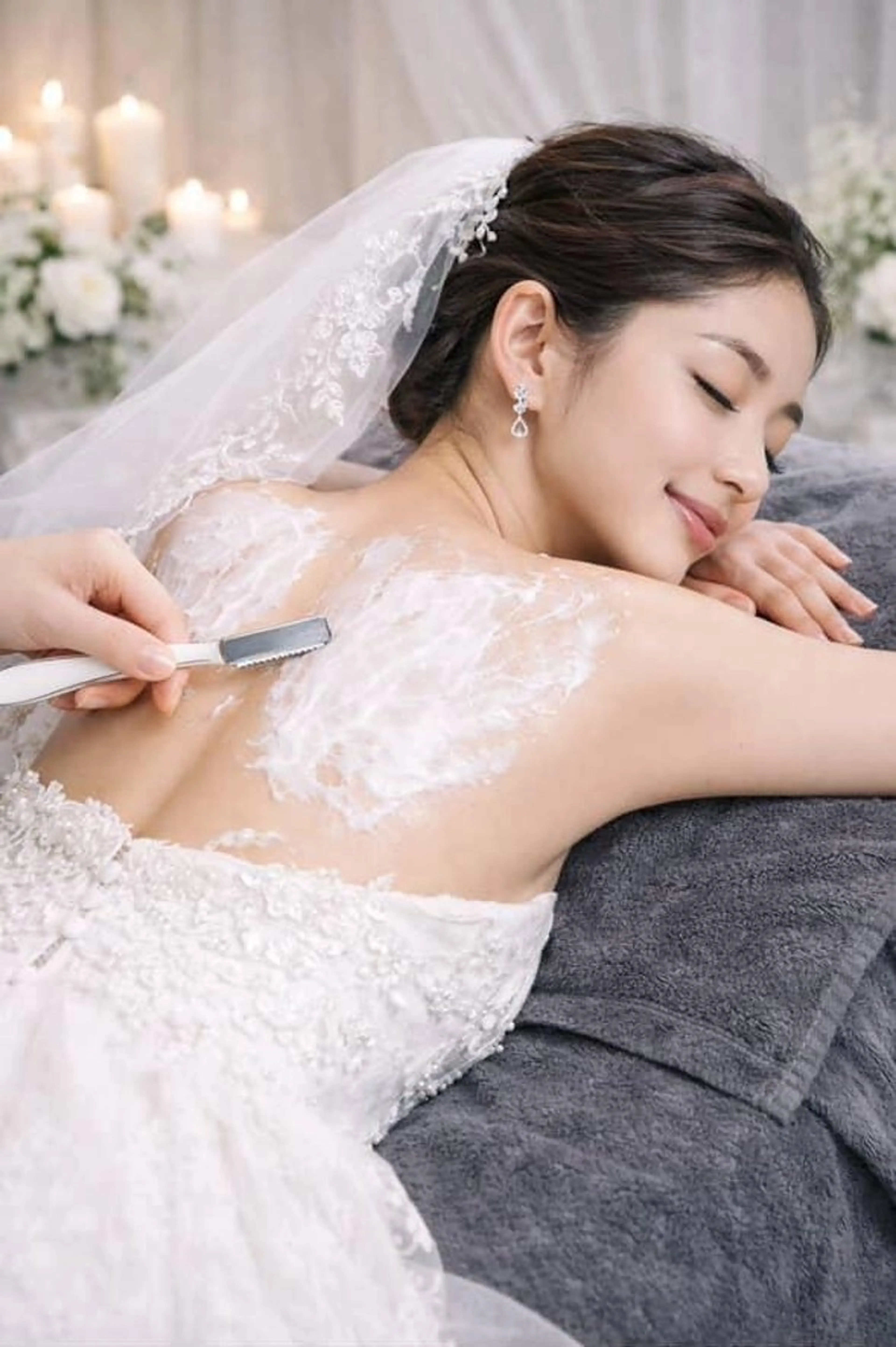 【ブライダルシェービング】お顔＋うなじ+背中+エステの写真