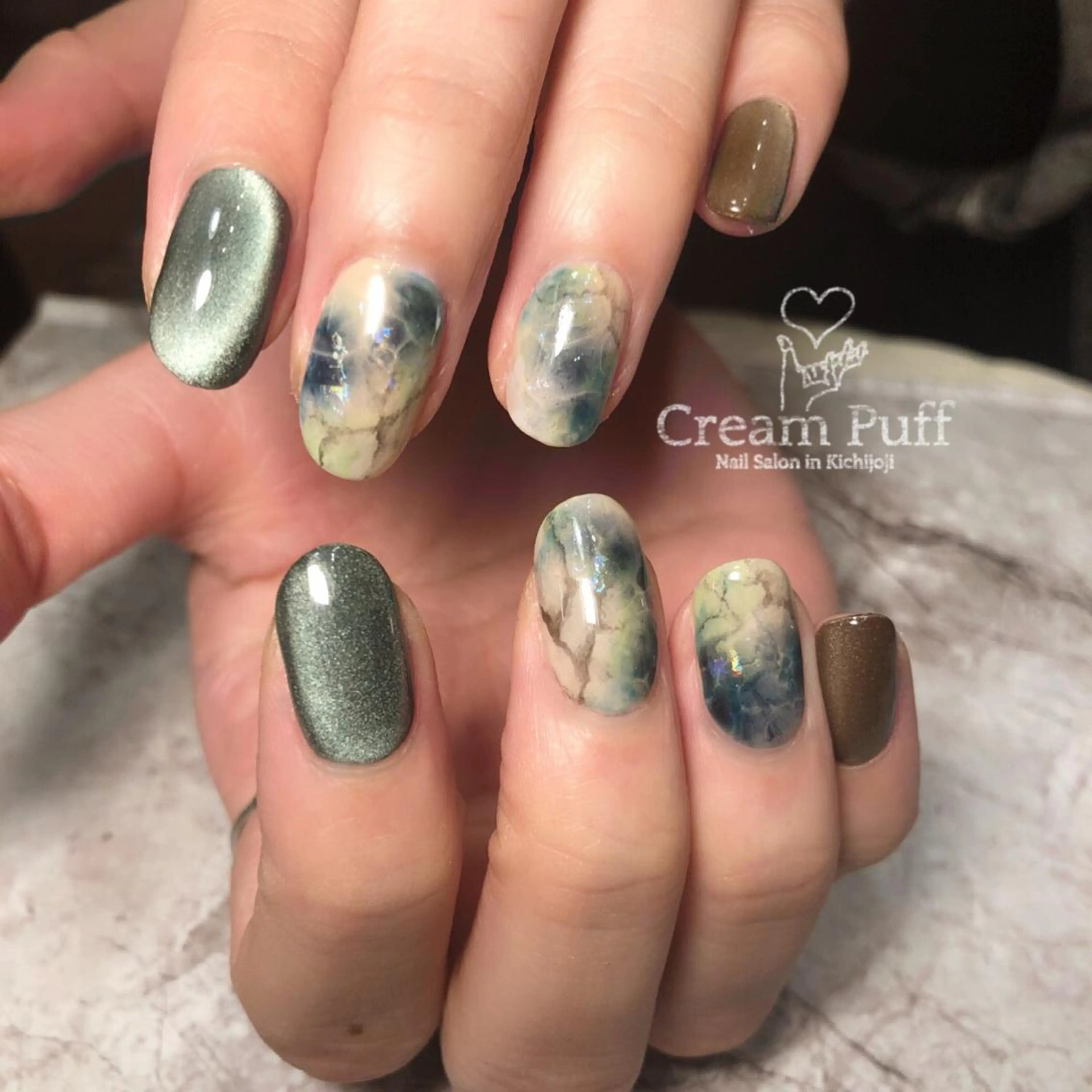 ネイル ジェルネイル マグネットネイル HAMANO MIKAのネイルデザイン