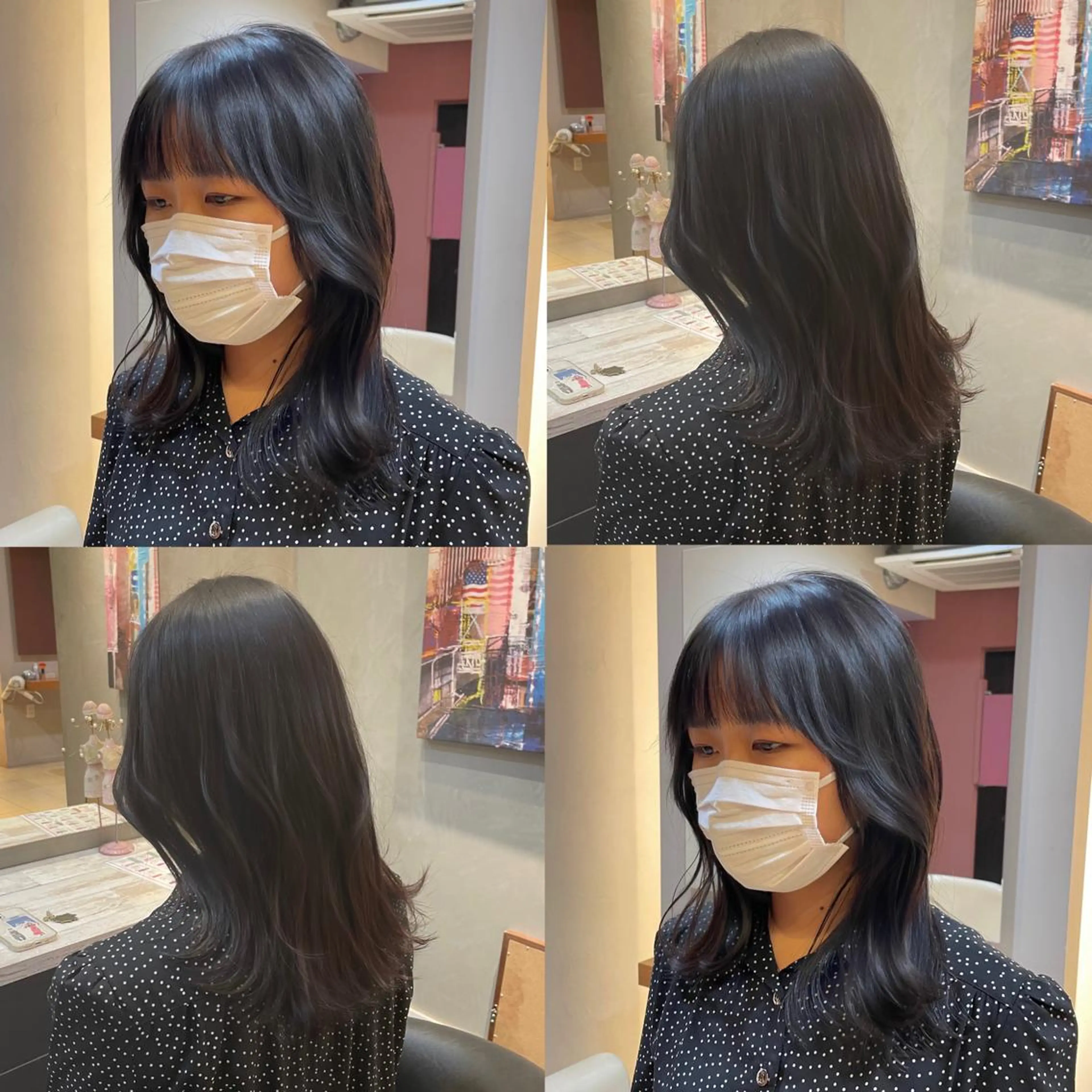 ミディアム カラー ベージュカラー くびれヘア 顔周りカット 小顔カット HARUKI MINATO Japan SENDAI所属・🌈【透明感・韓国 ヘア】がっきー🌈のヘアスタイル