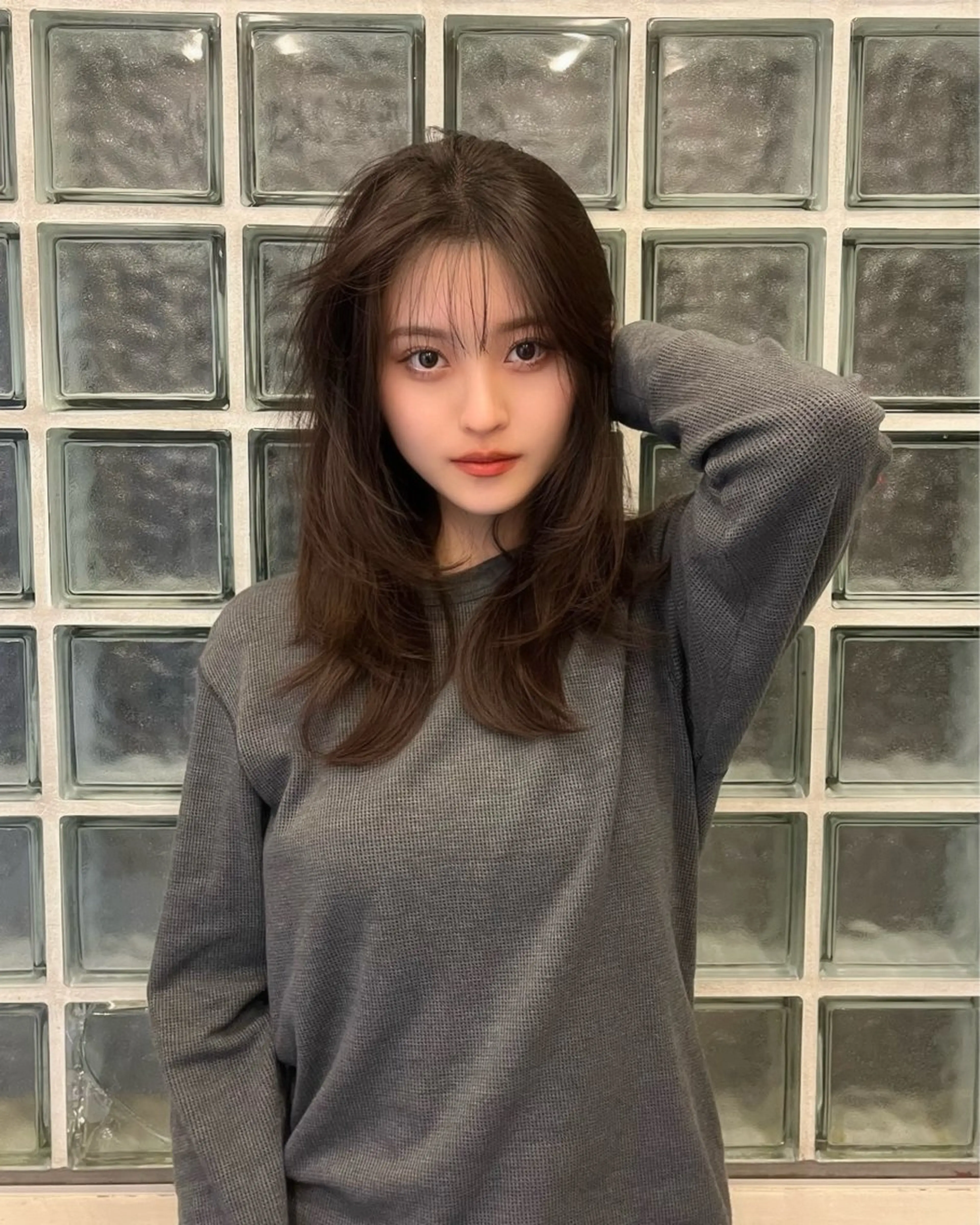 ミディアム カラー ブラウンカラー レイヤーカット 縮毛矯正/ハイトーン /パーマ/せき🧸のヘアスタイル