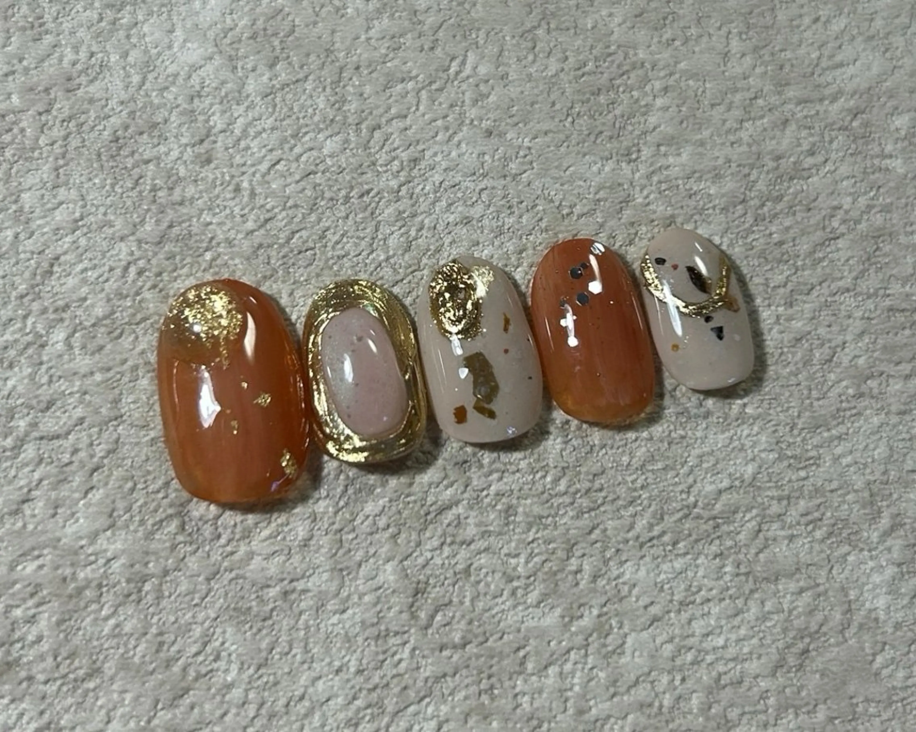 ネイル オレンジ ハンドネイル Lofinails ちひろのネイルデザイン