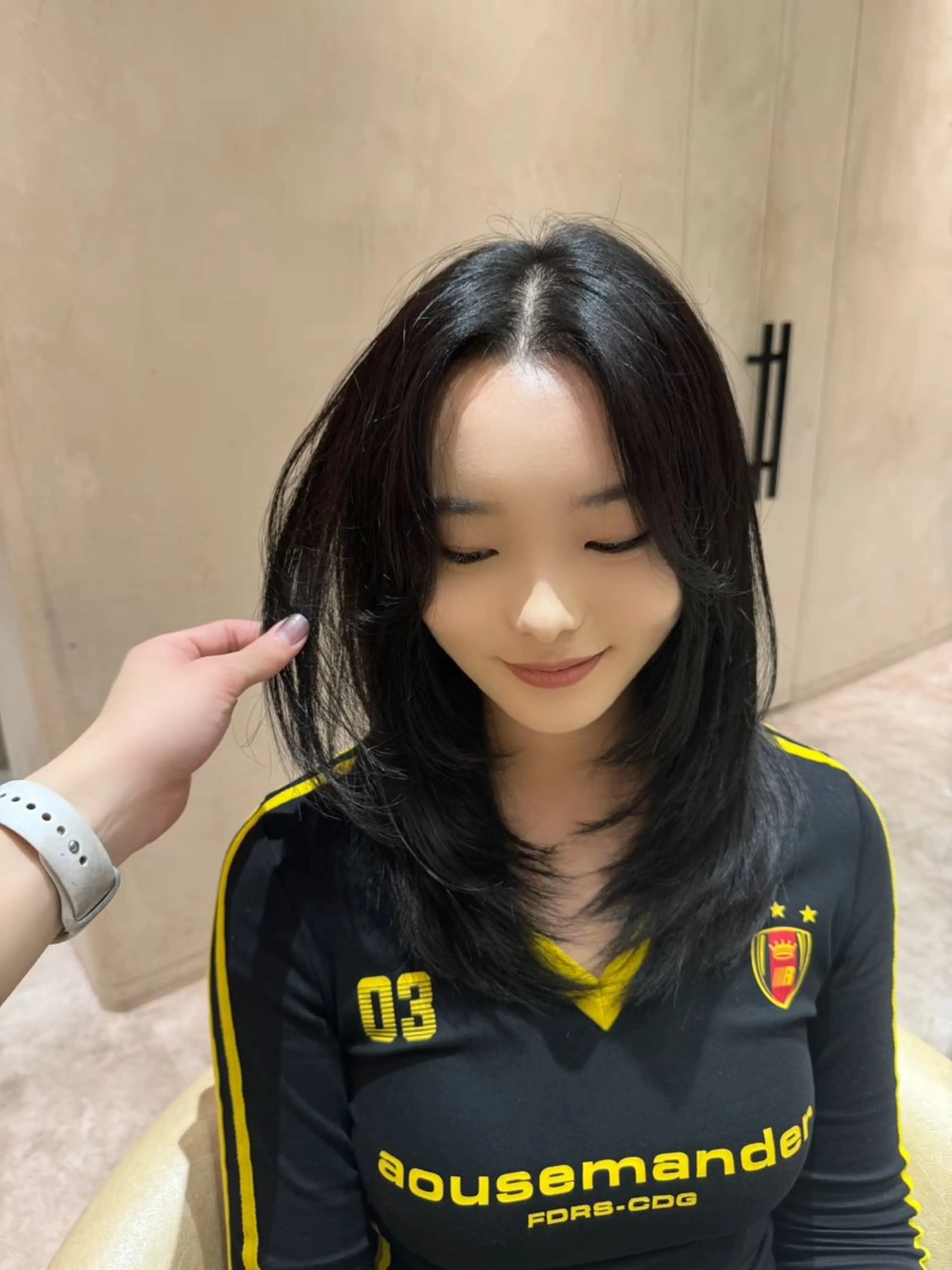 セミロング カット ヘアカラー トリートメント 韓国ヘア/ベージュ カラー/髪質改善/涼のヘアスタイル