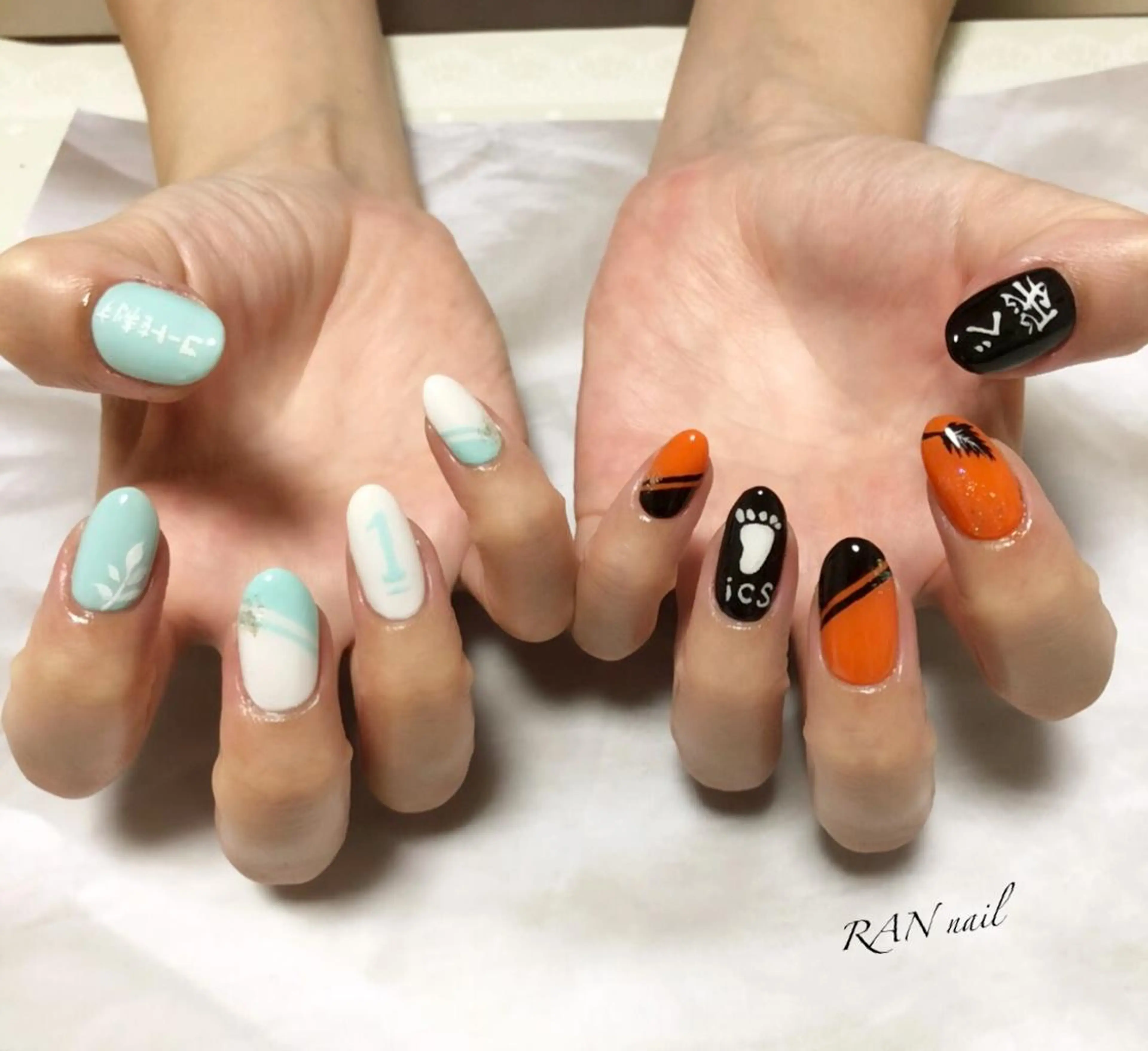 ネイル ブルー 夏ネイル ハンドネイル フットネイル RAN nail 〜ランネイル〜所属・RAN nailのネイルデザイン