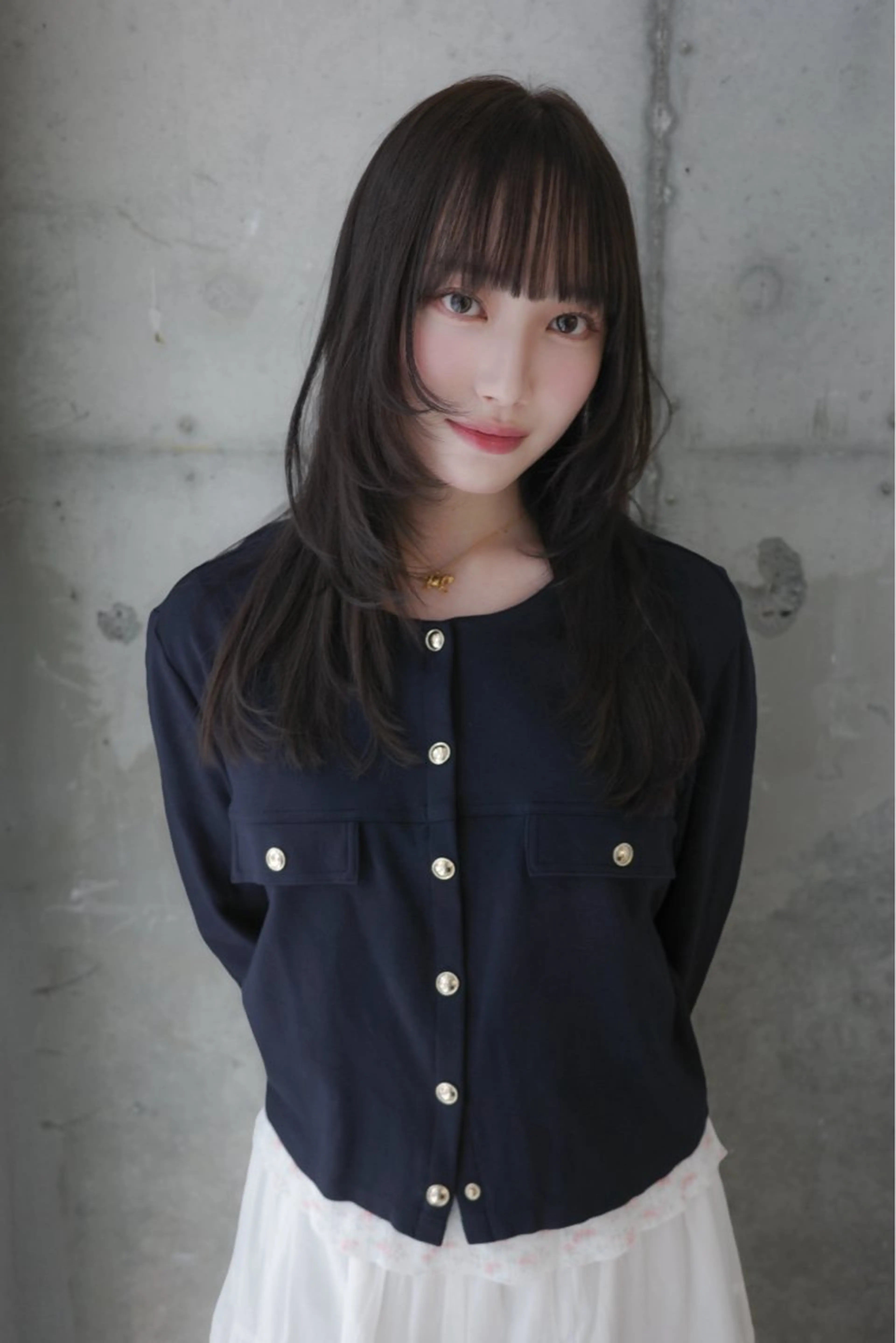 ロング カラー ヘアアレンジ グレージュ オリーブグレージュ オリーブグレー レイヤーカット autre所属・大久保 ひでなりのヘアスタイル