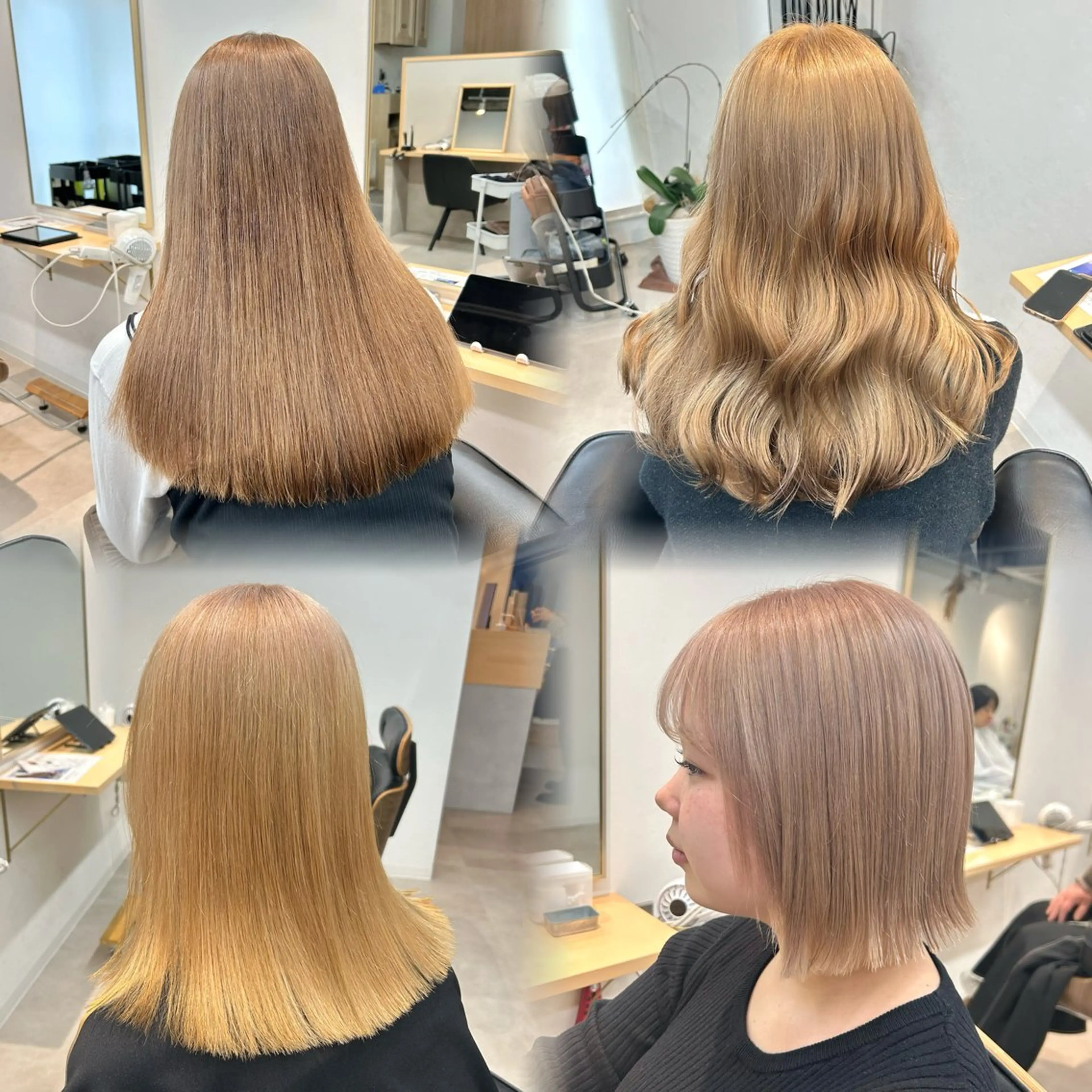 セミロング カラー ベージュカラー ブリーチ ミルクティーベージュ カット ヘアカラー トリートメント 韓国ボブ/レイヤー/ ハイトーン/まなみのヘアスタイル