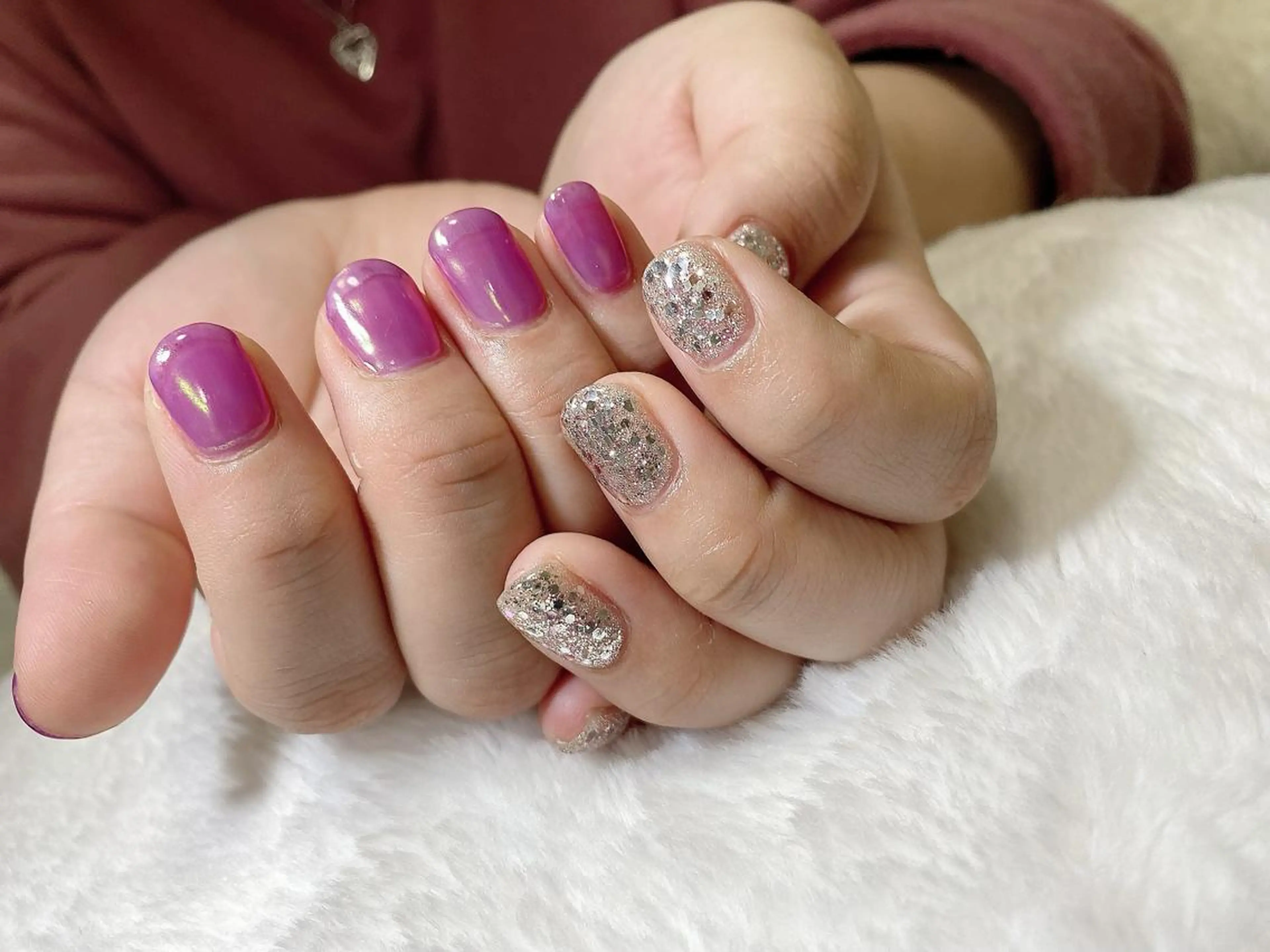 ネイル ラメ(グリッター) パープル private salon NIKOのネイルデザイン