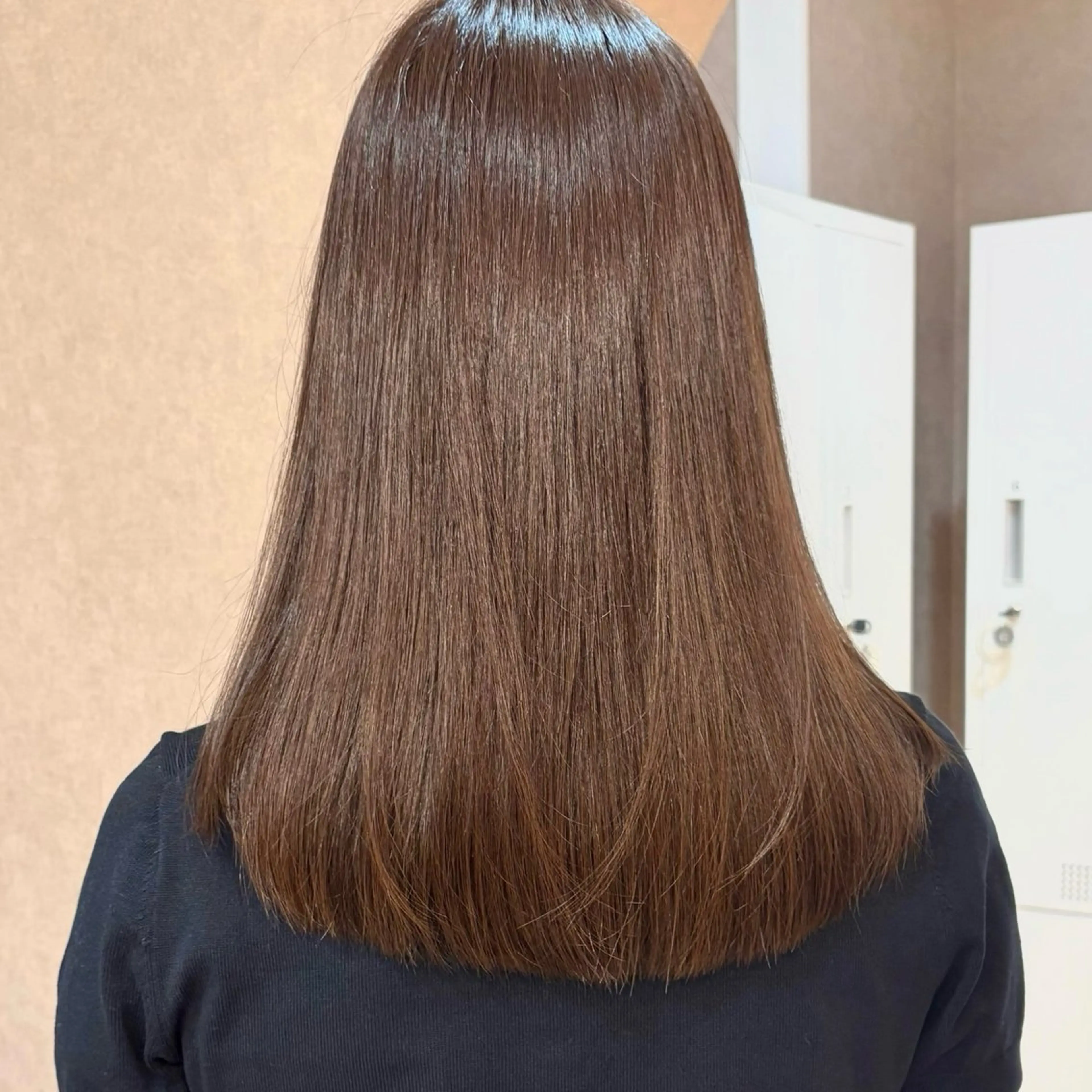 ミディアム カット ヘアカラー トリートメント 似合わせ/ベージュ /レイヤー/りほ🤍のヘアスタイル