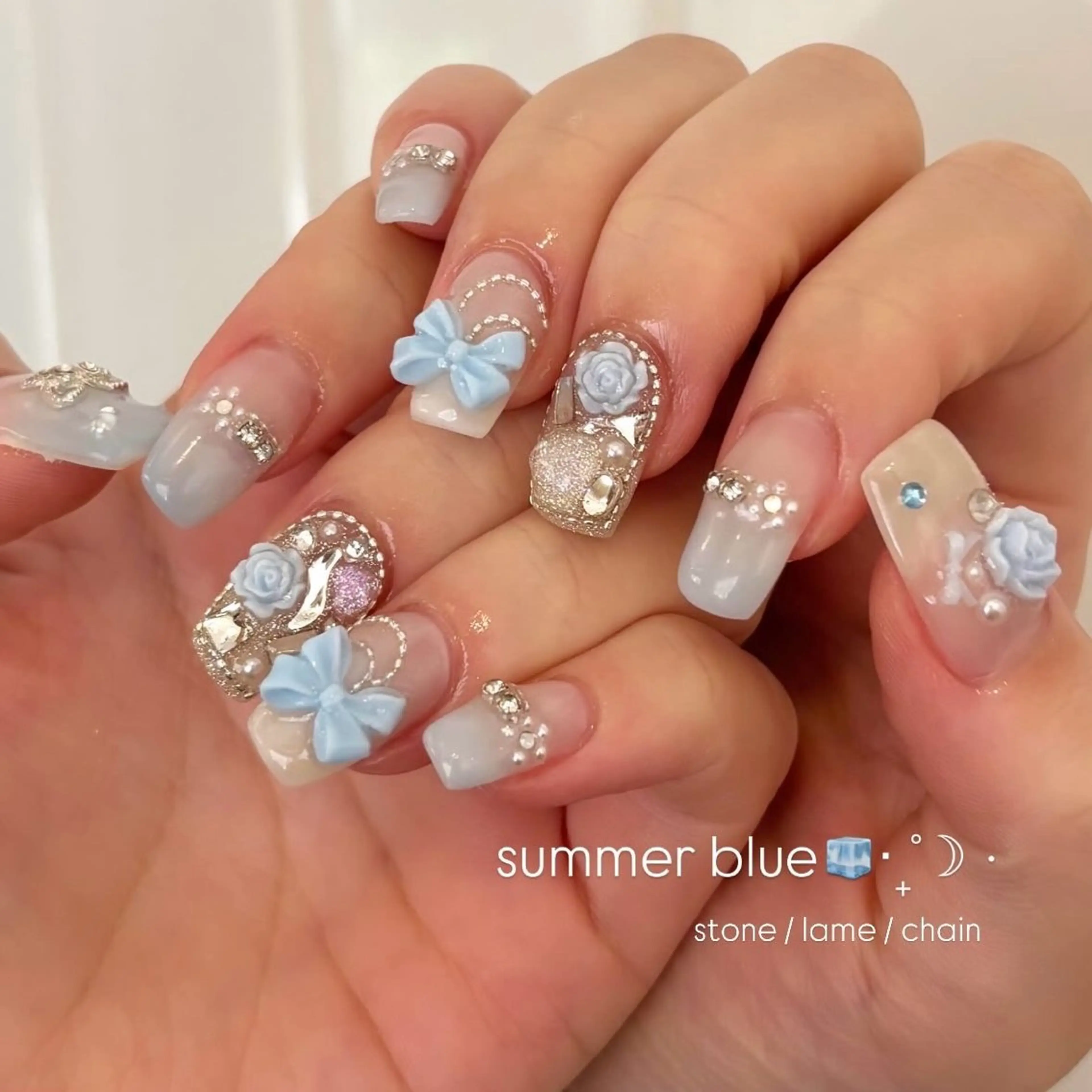 ネイル リボン ハンドネイル Ballie/ Mizukiのネイルデザイン