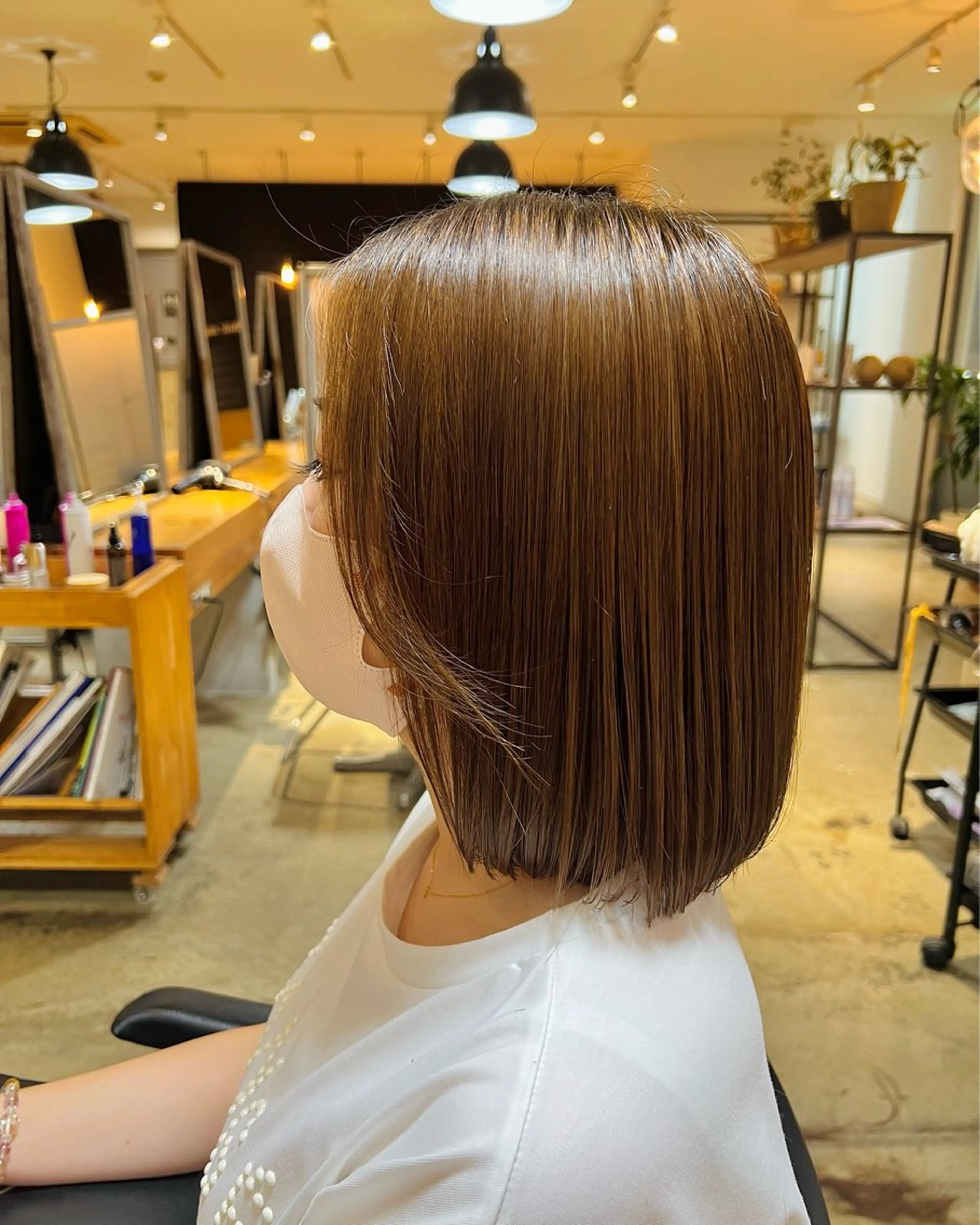 ミディアム カラー パーマ メンズ メンズハイライト ハイライトカラー ハイライト ヘアカラー トリートメント 🫧レディースボブ 🫧RENのヘアスタイル