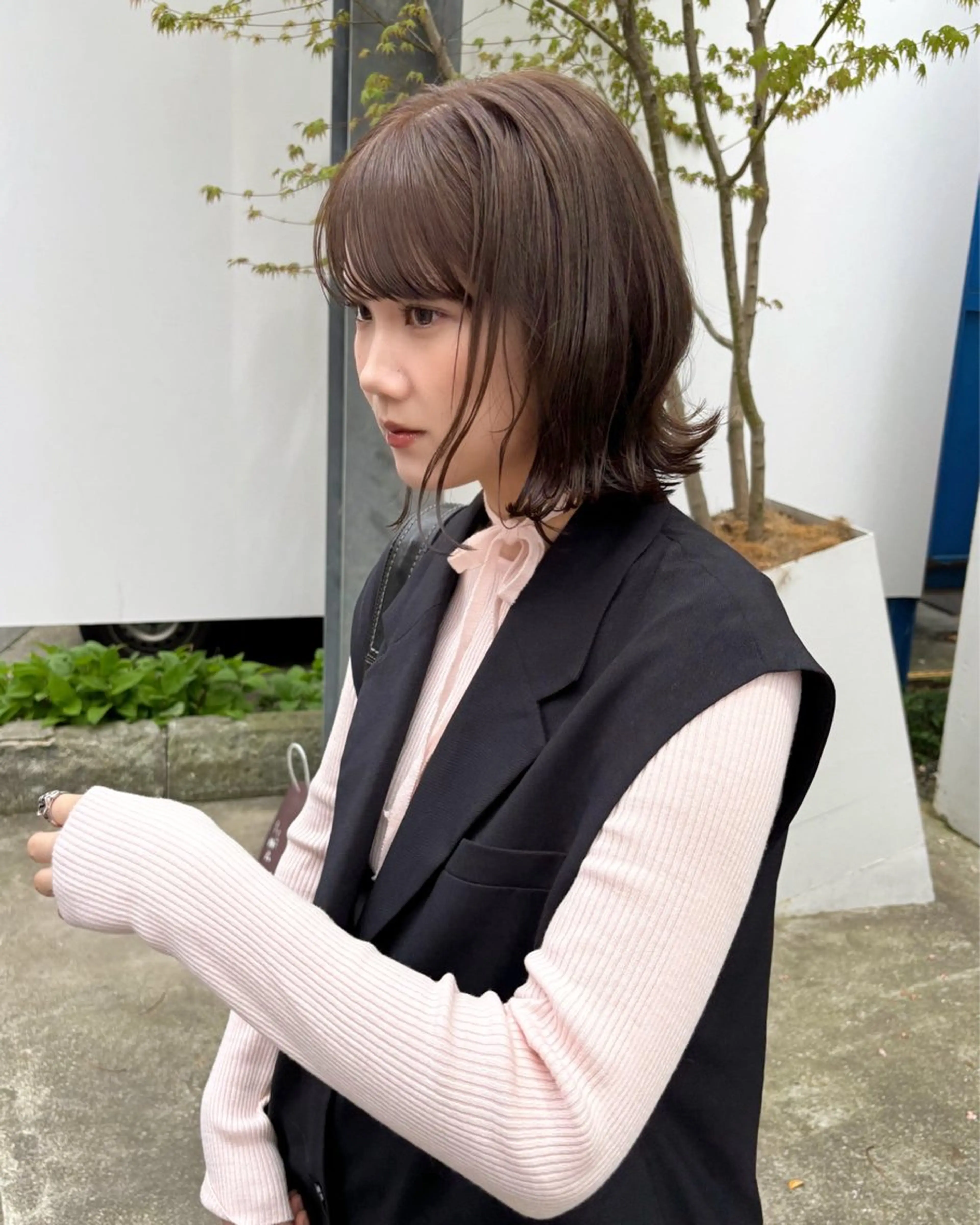 ミディアム カラー カット ヘアカラー トリートメント ヘッドスパ オリーブ/縮毛♡ Natsuno🩰のヘアスタイル