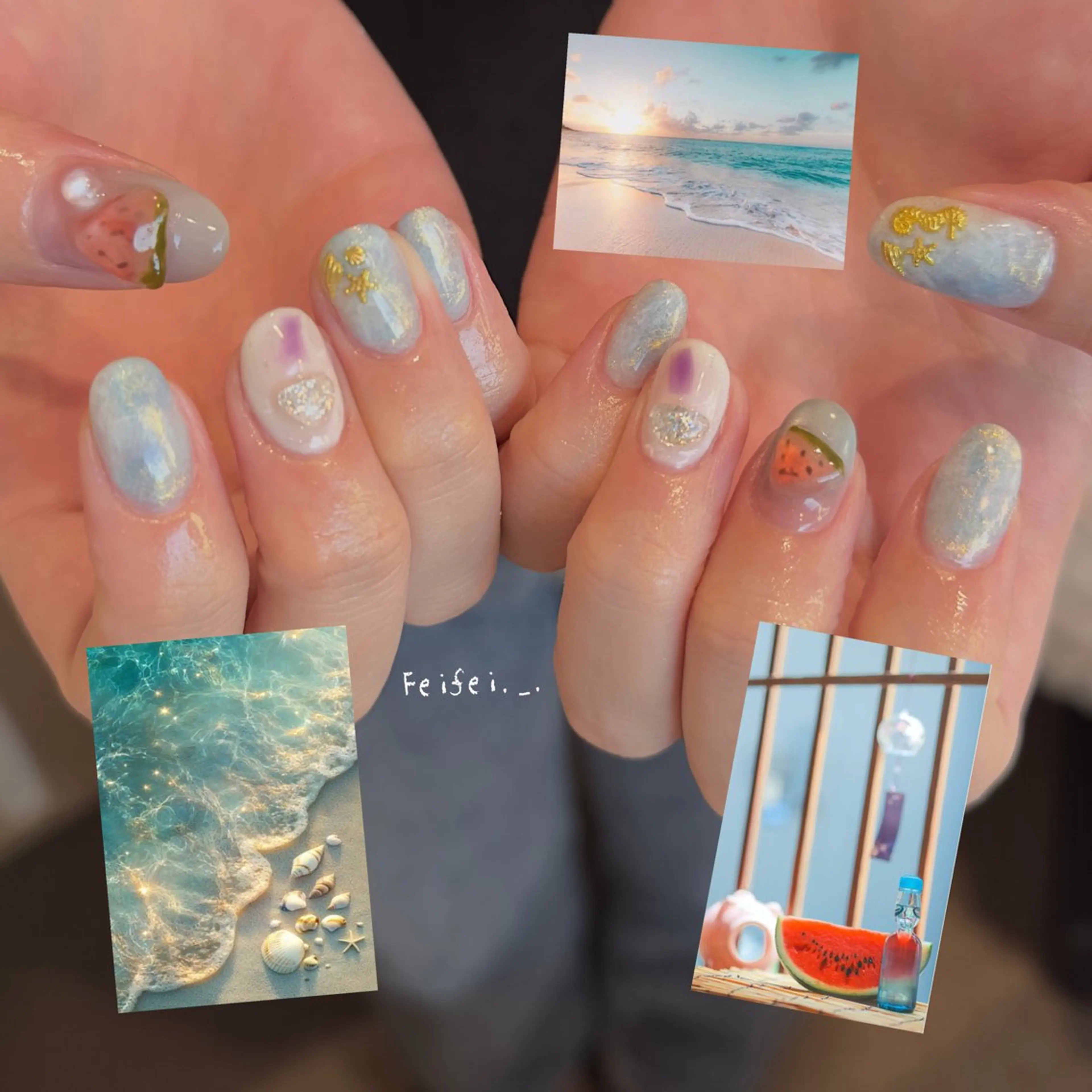 ネイル ハンドネイル 🎀 Hiyubi._.nail 🫧所属・🎀フェイ フェイ🫧💗のネイルデザイン