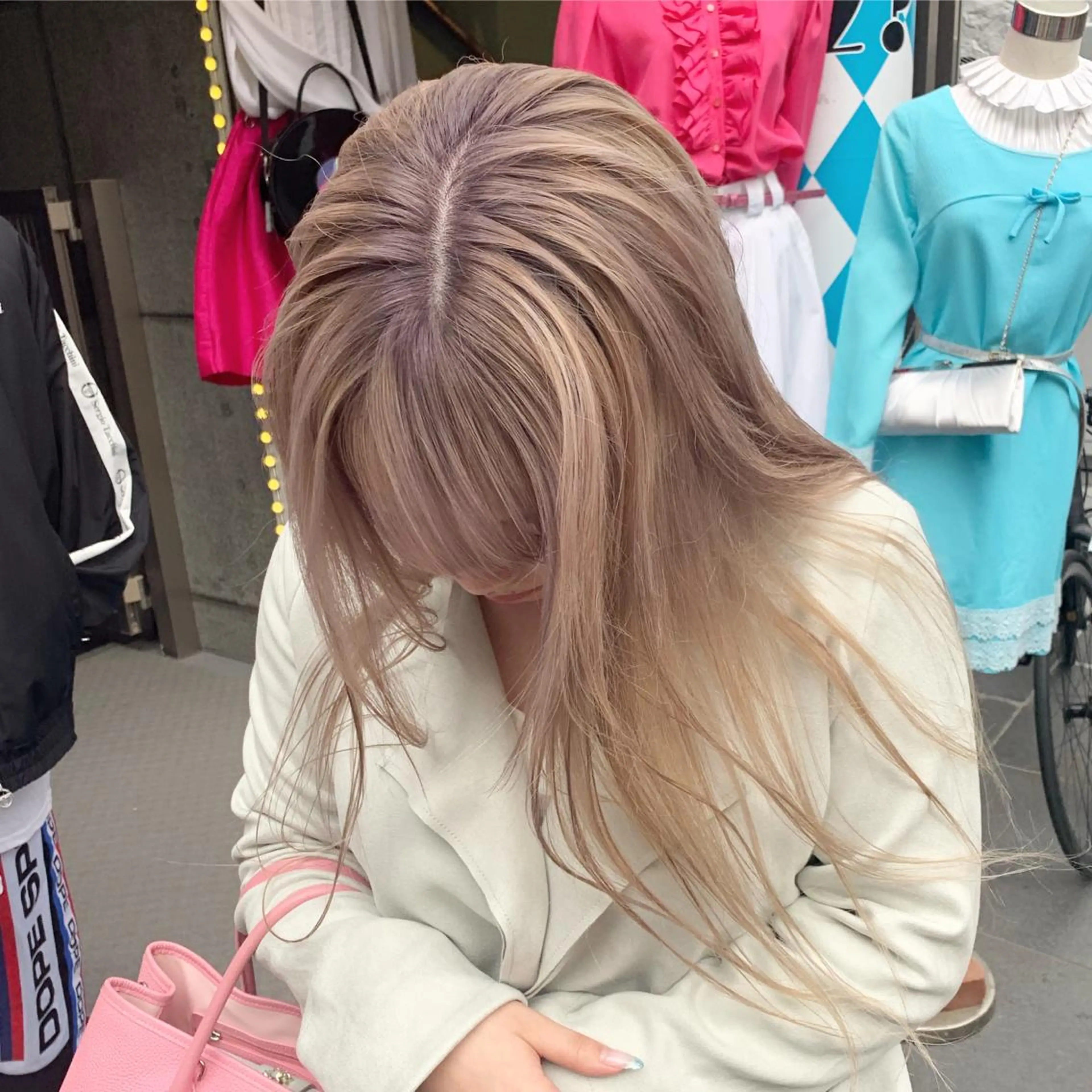 ロング カラー ピンクベージュ/新潟 万代/高橋桃葉🍑のヘアスタイル