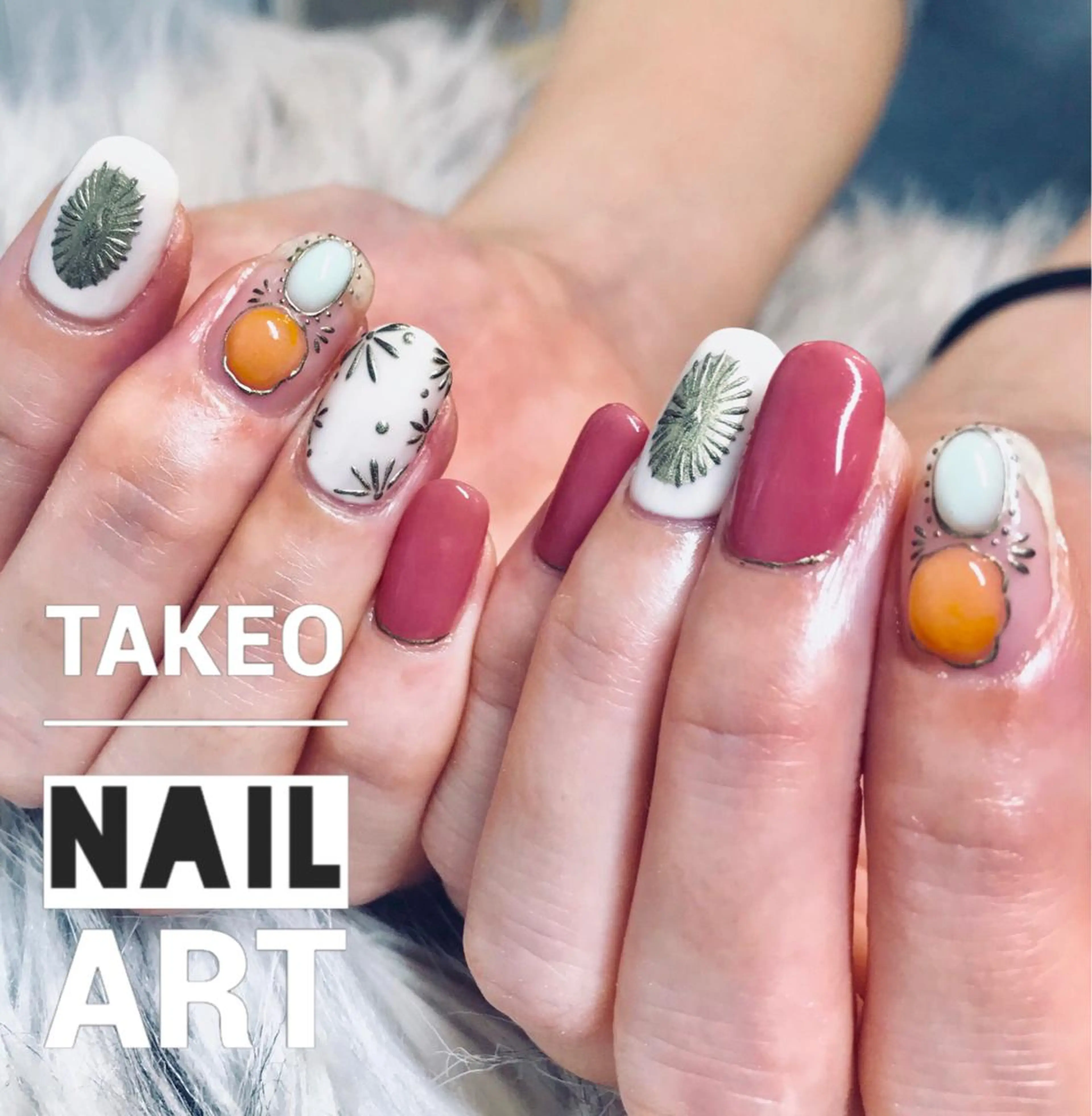 ミディアム ネイル アートネイル nail&eye Aoのマツエク・マツパデザイン
