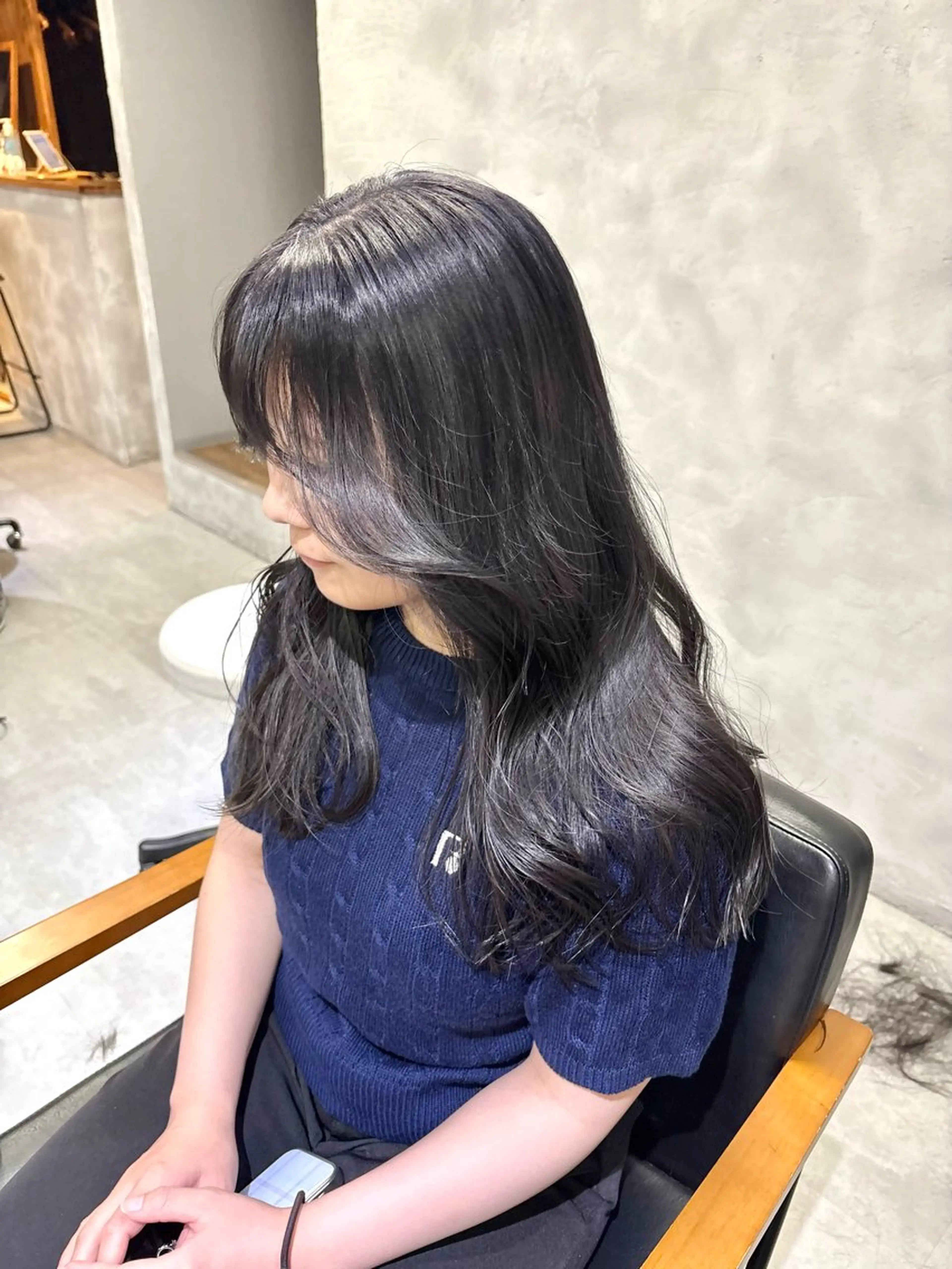 ロング カラー カット ヘアカラー トリートメント すぎもと さき⚡️ 朝ラク･*パーマのヘアスタイル