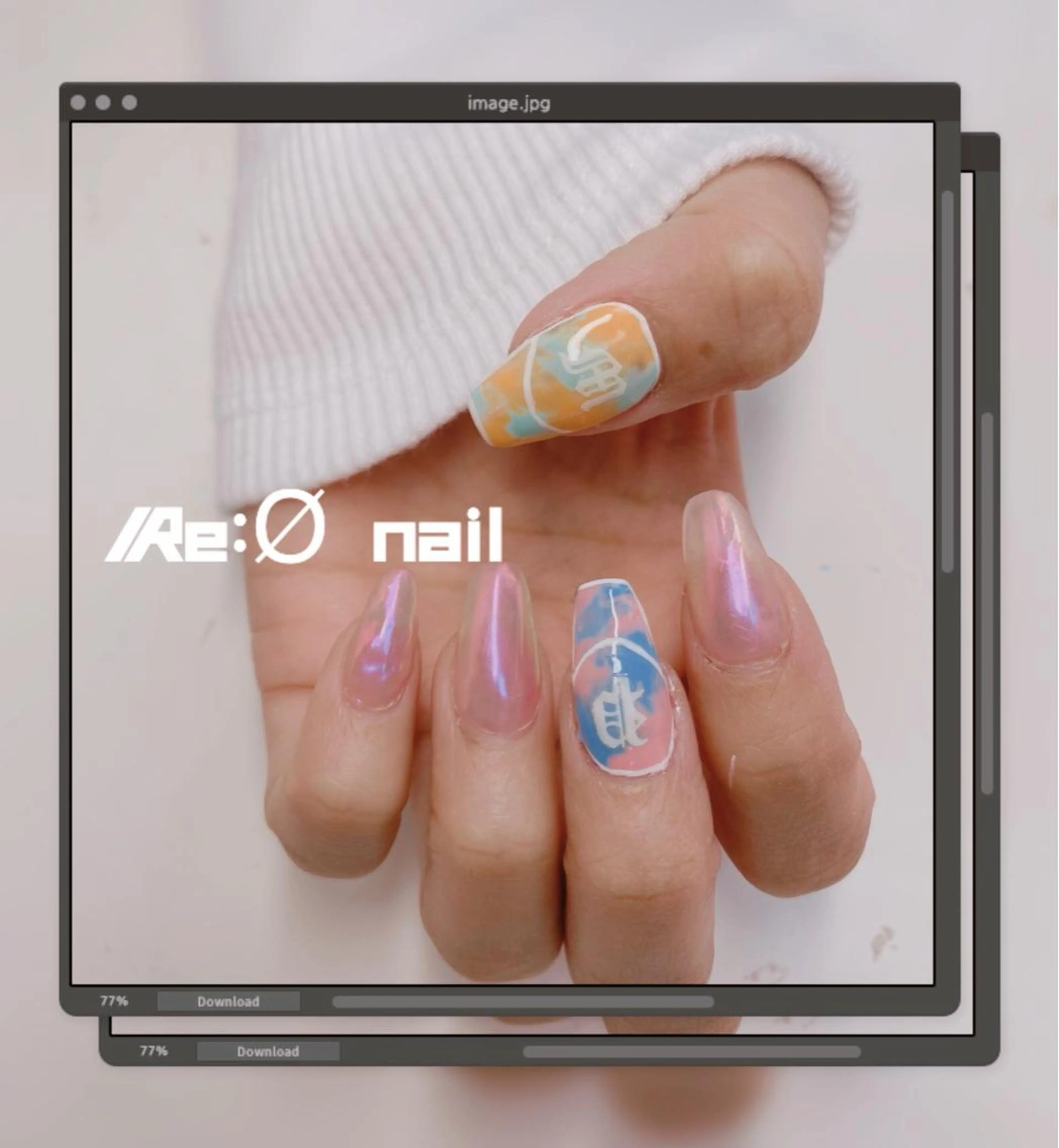 ネイル フレンチネイル 大理石ネイル(マーブル) Re:Ø nail 🩵TSUJIのネイルデザイン