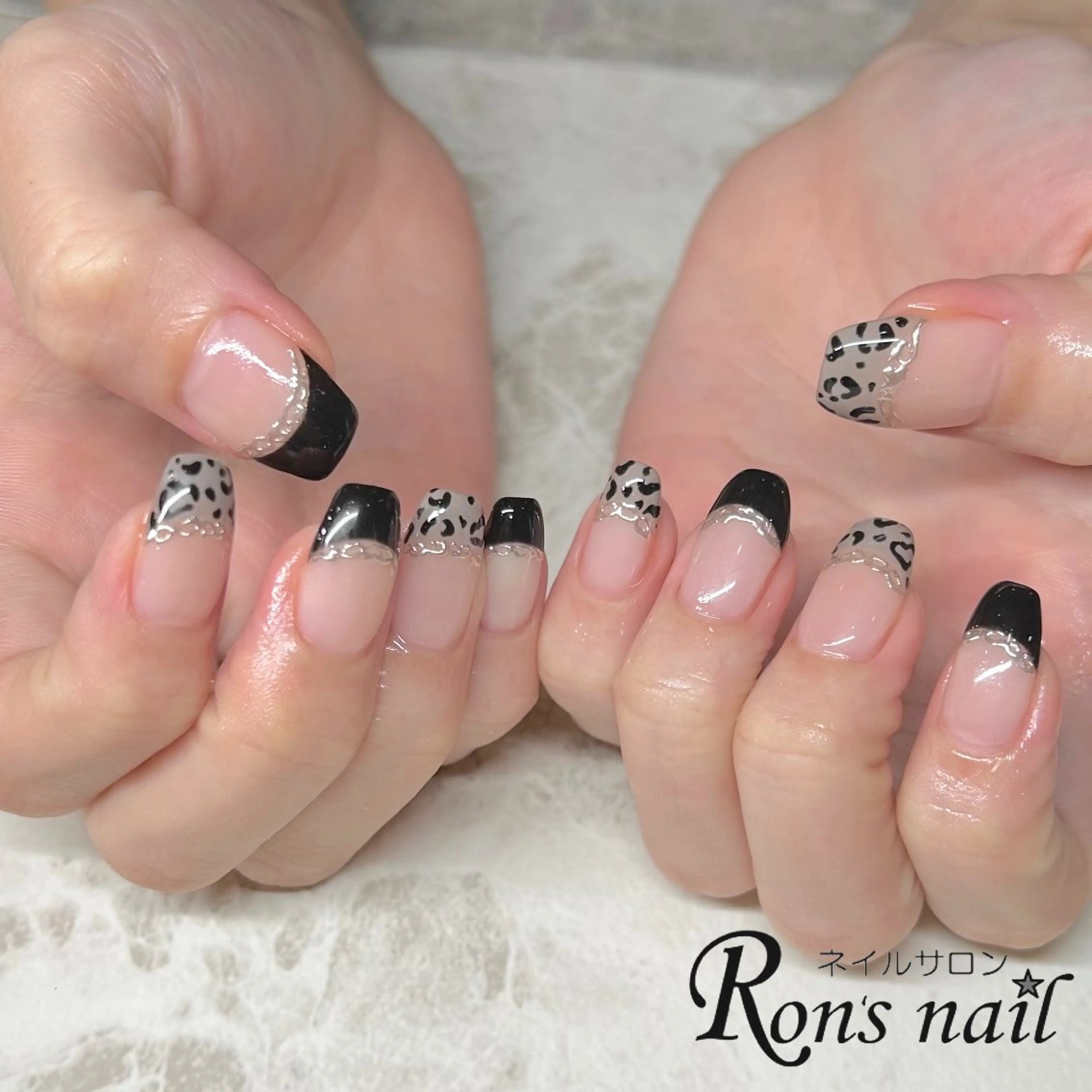 ネイル フレンチネイル 持ち込み Ron's nail 笹岡のネイルデザイン