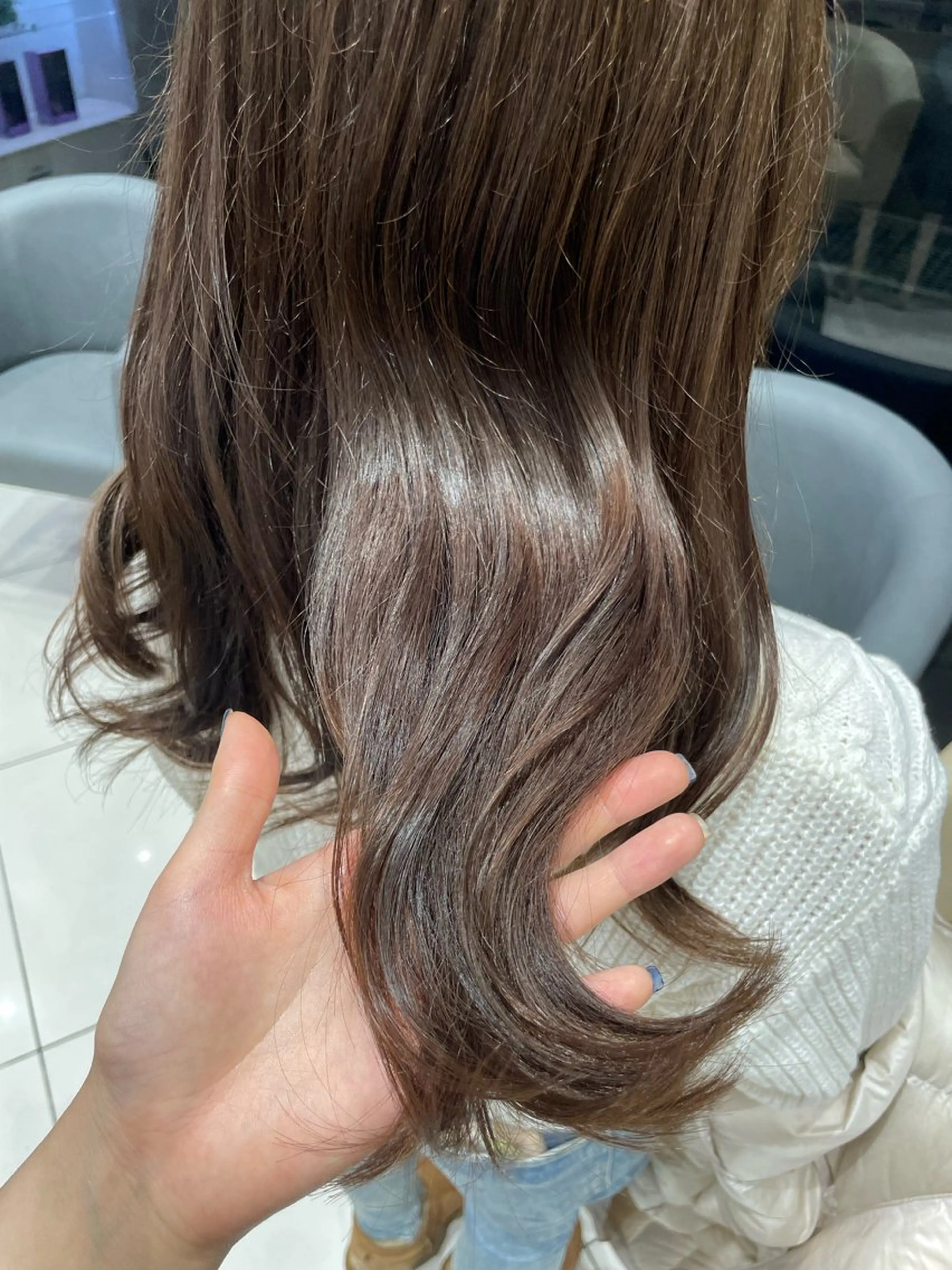 ロング カラー トリートメント ヘアカラー クロスパーマ/うる艶 カラー/Kurumiのヘアスタイル