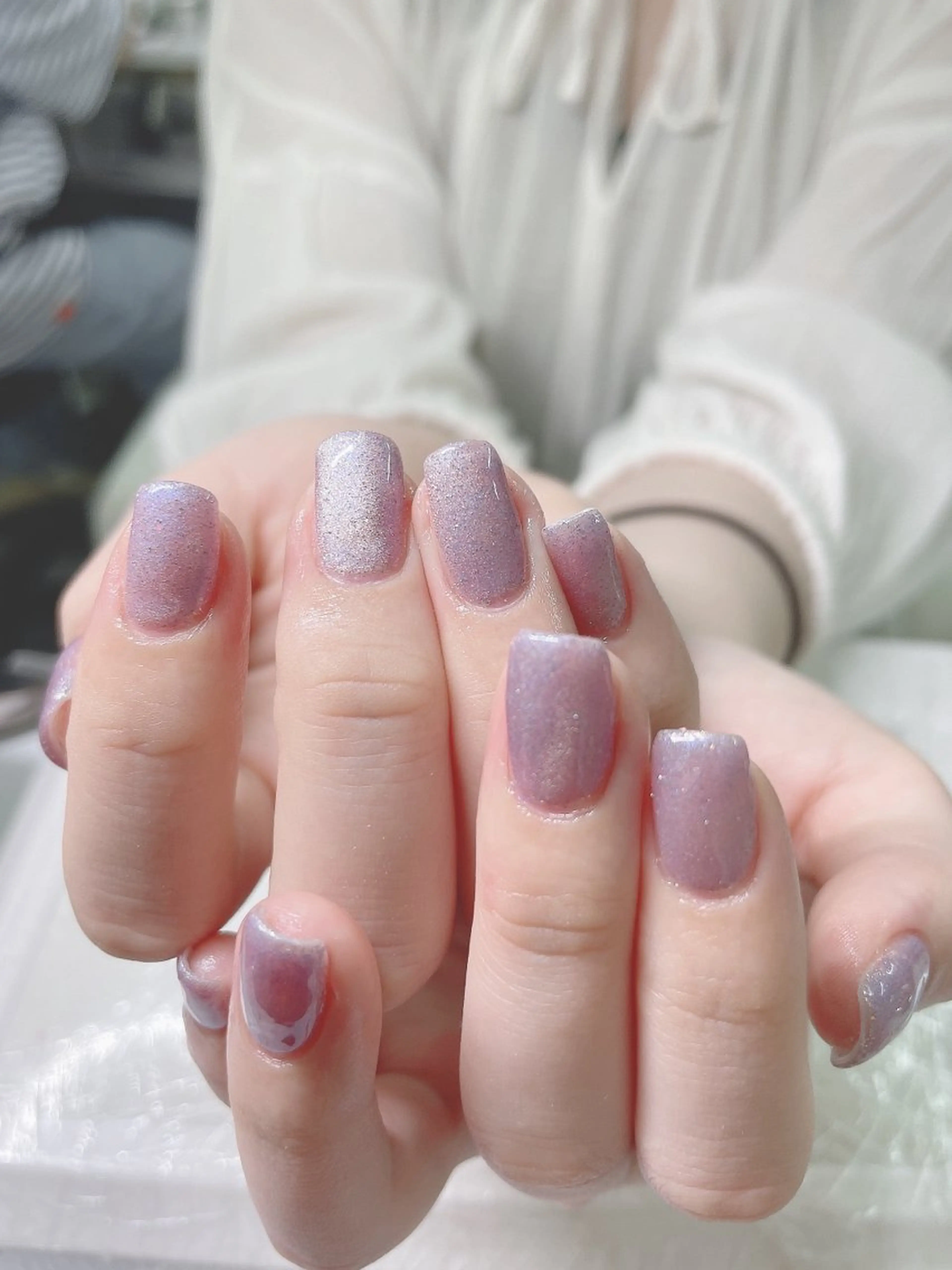 ネイル キラキラネイル 韓国ネイル ネイルチップ ワンホンネイル Van Nail Salon 本厚木のネイルデザイン