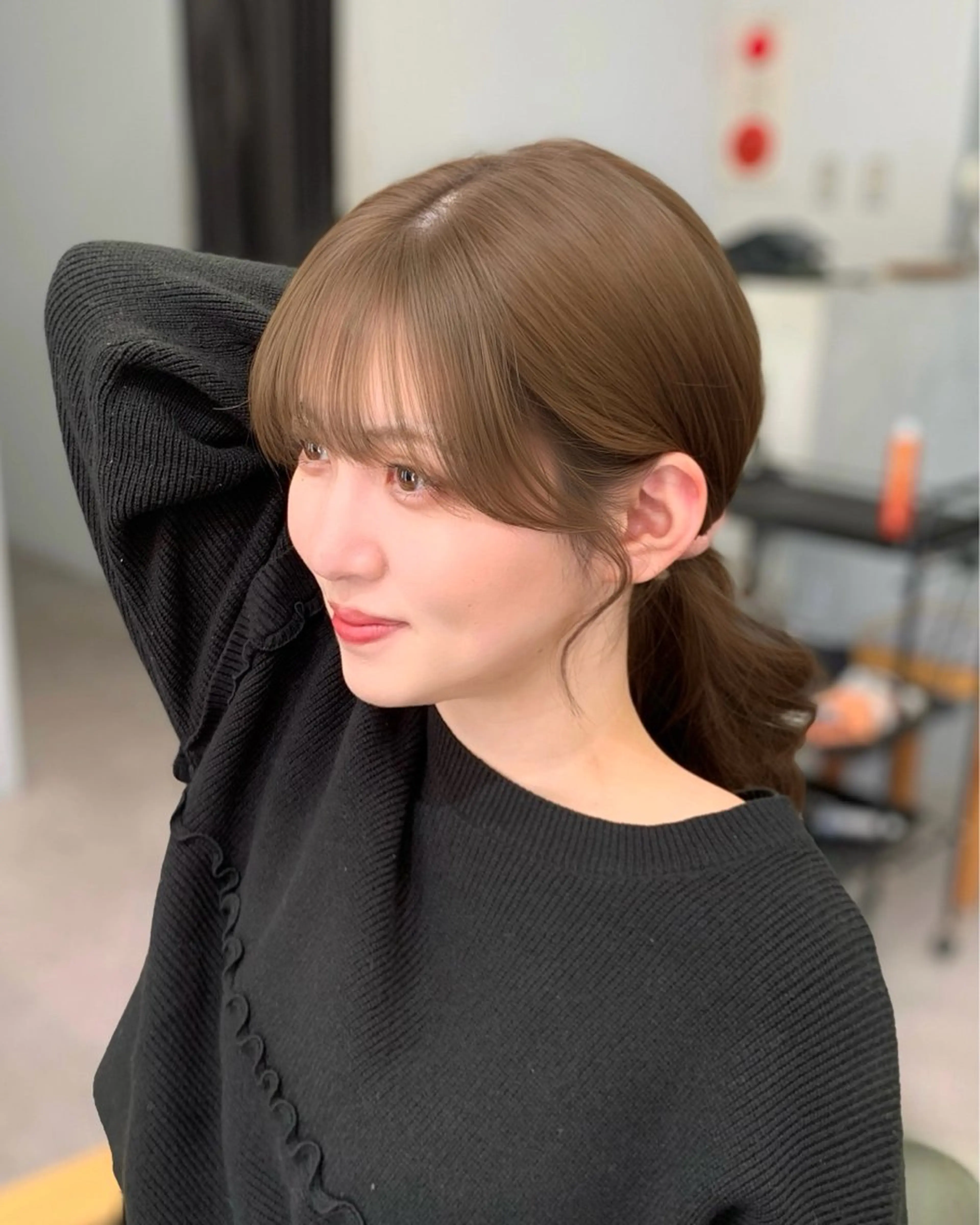 セミロング カット ヘアカラー トリートメント 🎀韓国風顔周り× 透明感/梅田/アリサのヘアスタイル