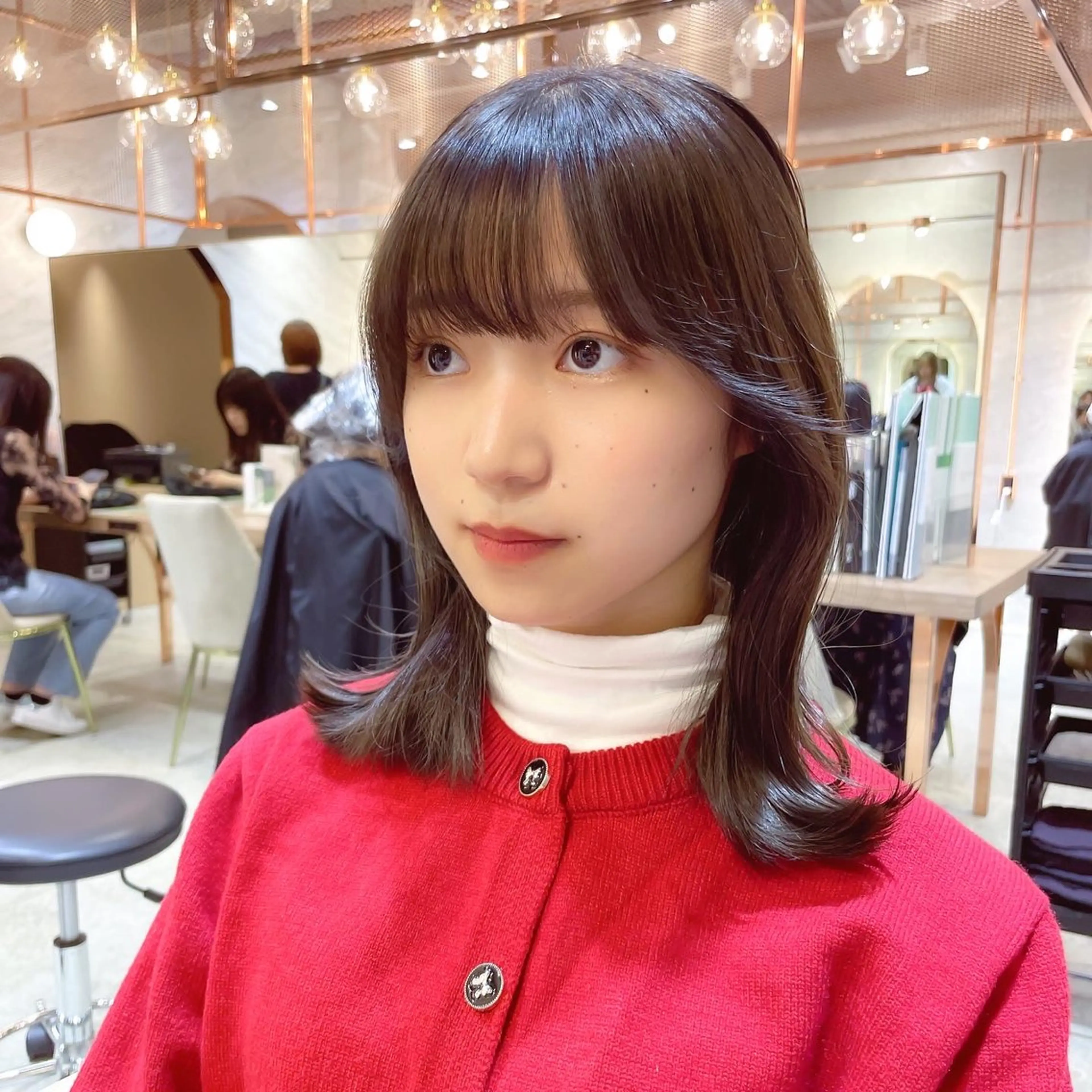 ミディアム カラー カット ヘアカラー 縮毛矯正 トリートメント レイヤー/韓国ヘア 縮毛矯正🫧鈴木颯のヘアスタイル