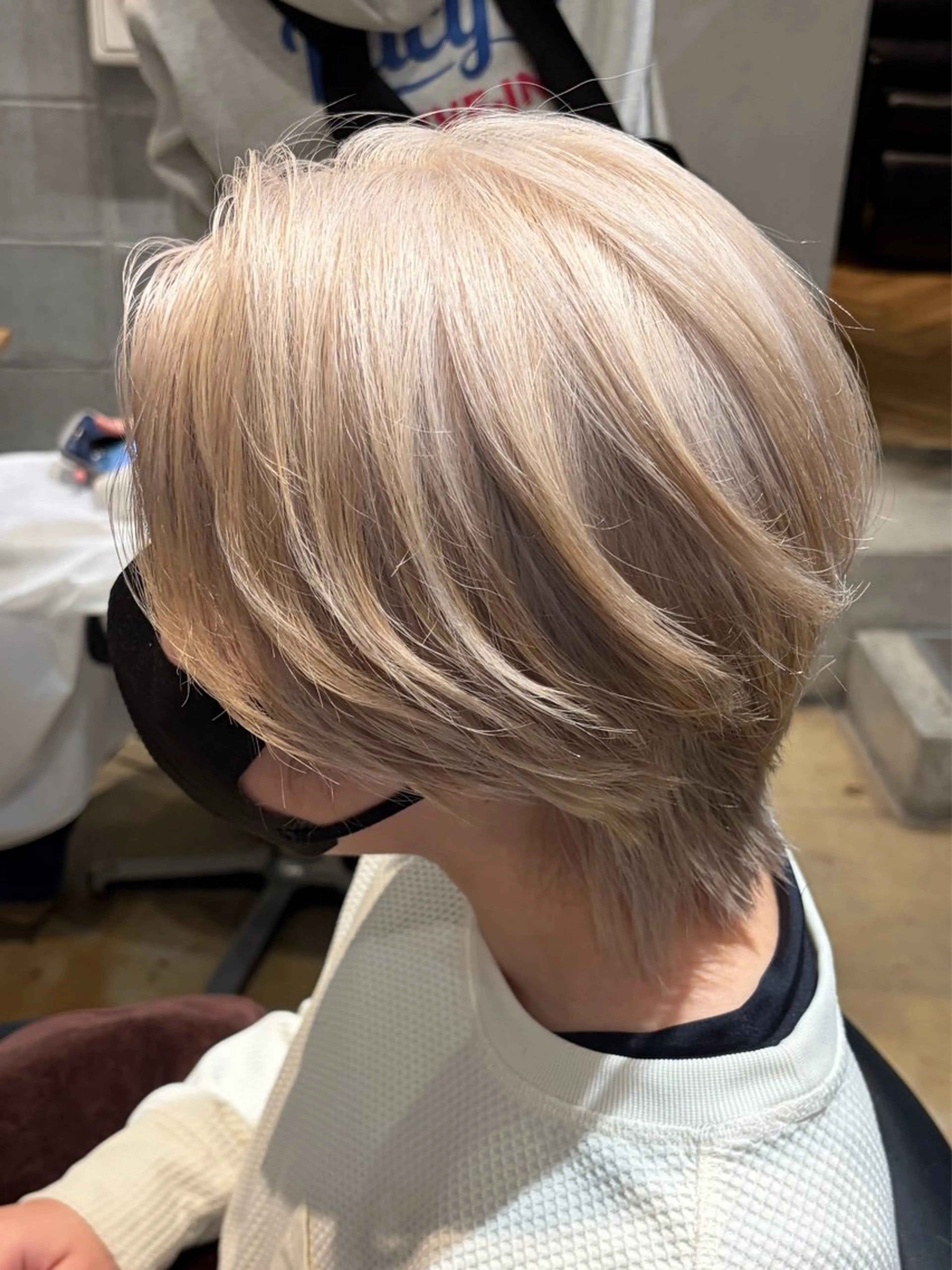 ショート カラー カット ヘアカラー みわ/博多 ブリーチ/メンズヘアのヘアスタイル