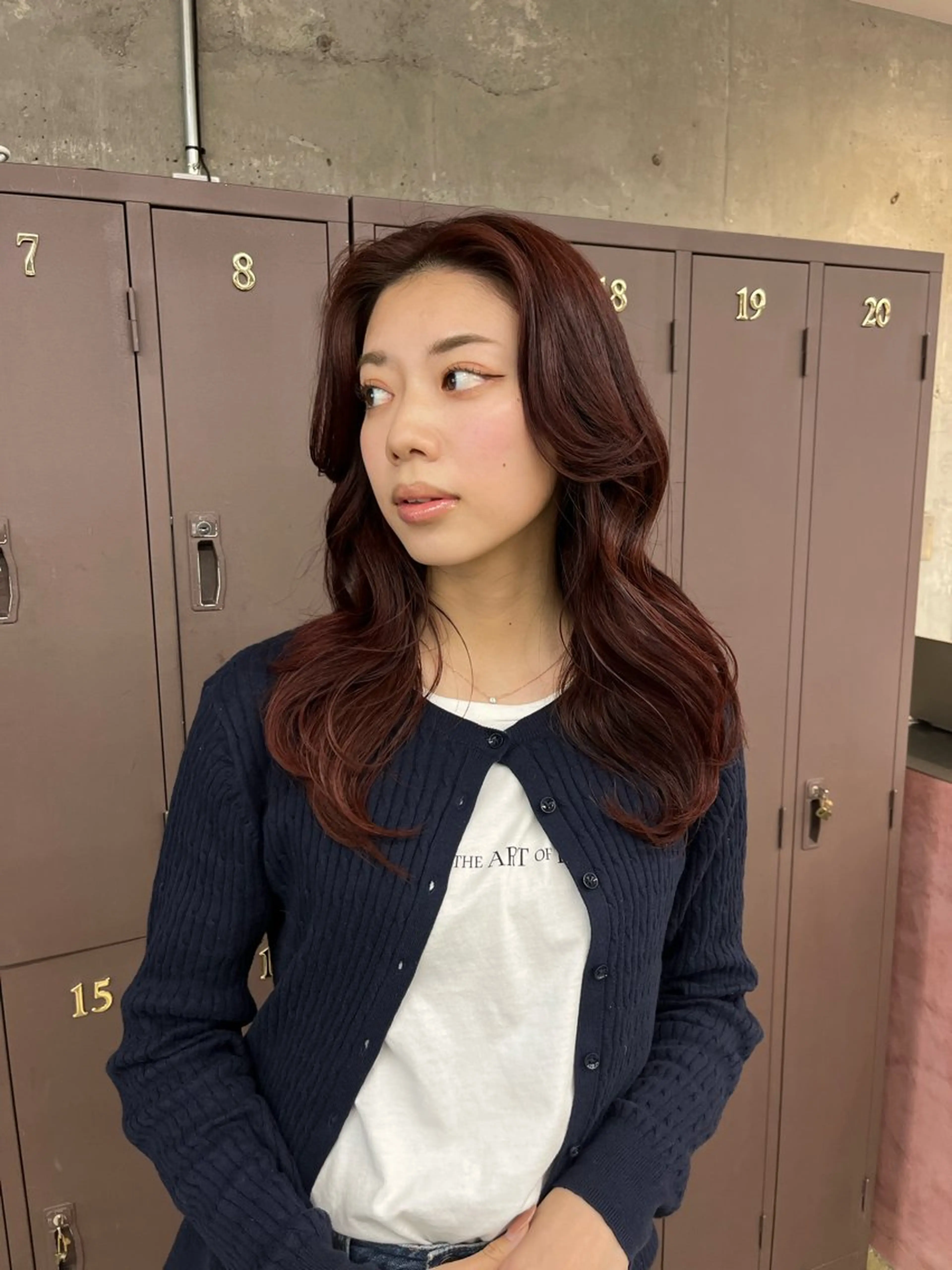 セミロング カット ヘアカラー パーマ/オリーブ/ 酸性ストレート/ゆなのヘアスタイル