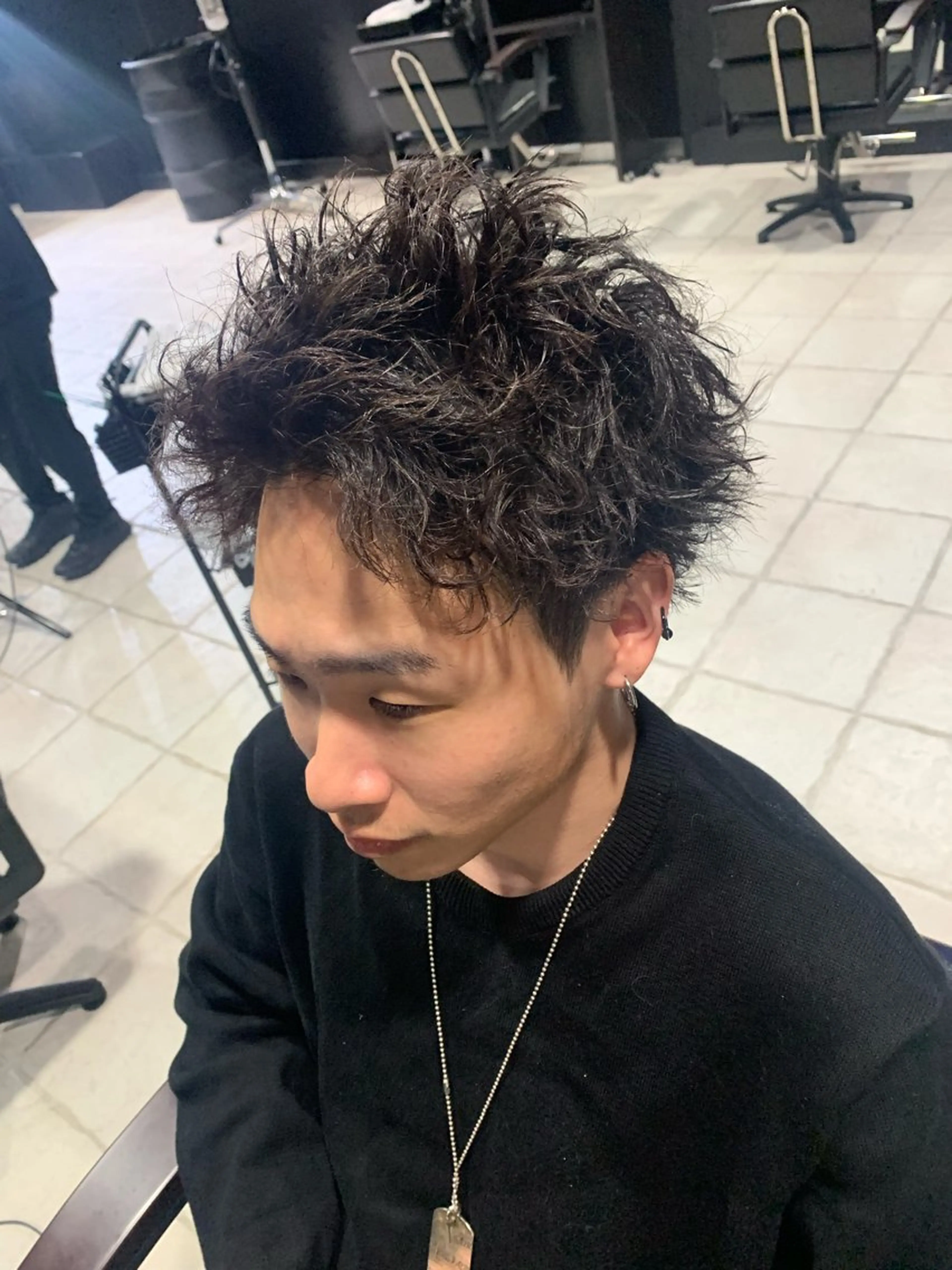 ショート メンズ スパイキーショート ショートヘア メンズパーマ/難波/ 心斎橋　室園亮佑のヘアスタイル