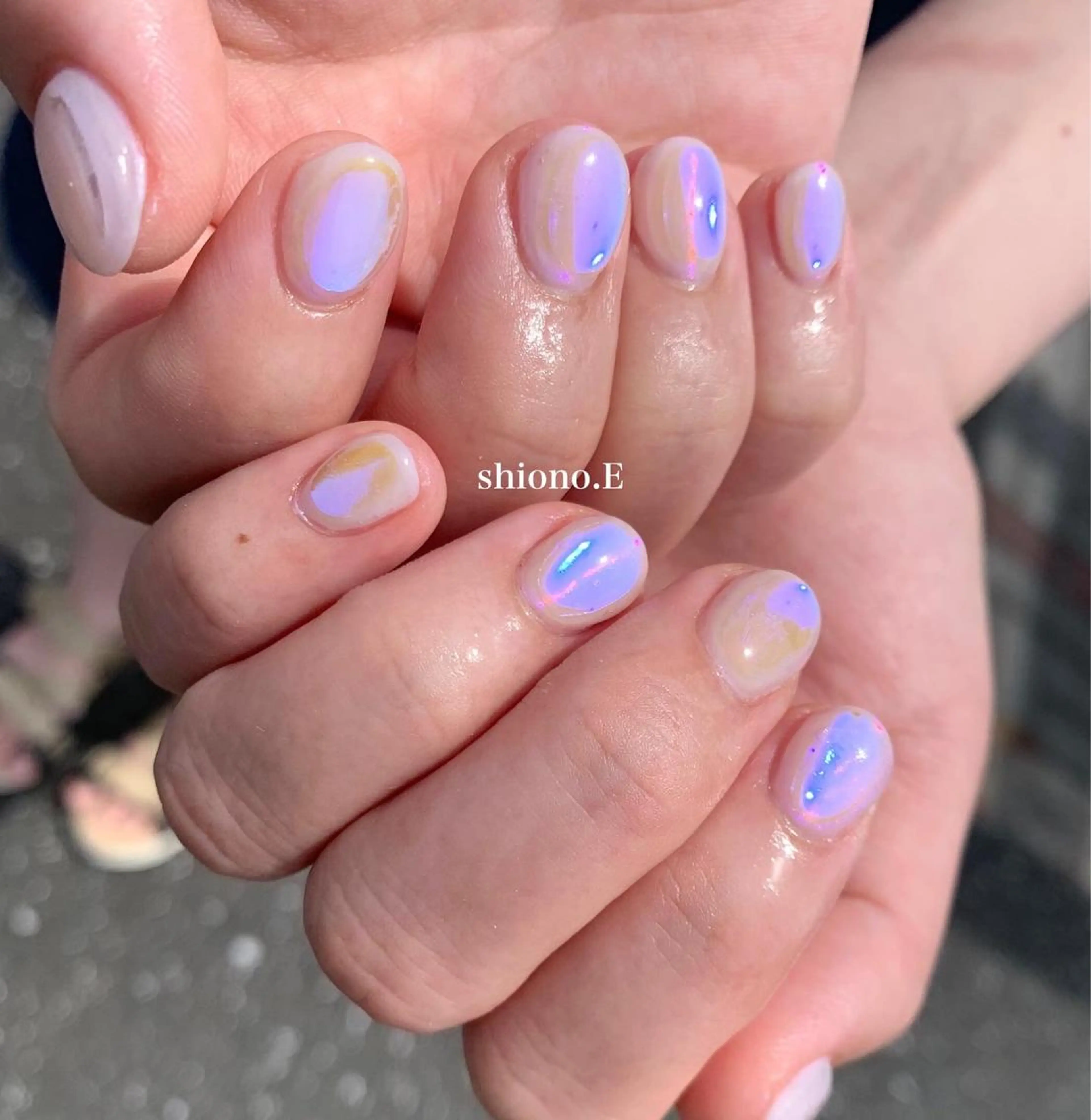 ショート カラー ネイル 氷ネイル・うるうるネイル ハンドネイル be-cares beauty(豊川店のネイルデザイン