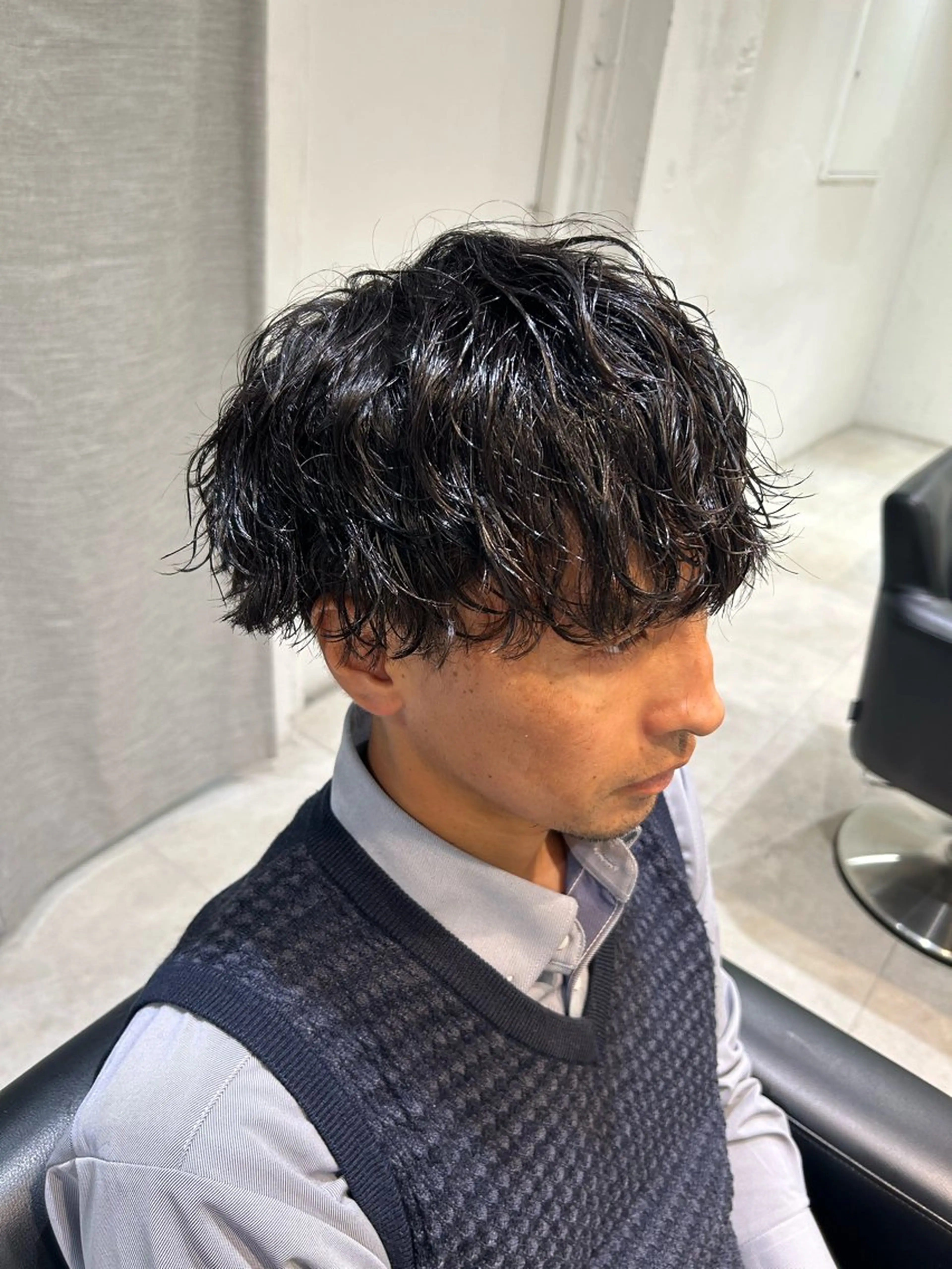 パーマ メンズ メンズパーマ 波巻きパーマ スパイラルパーマ カット パーマ 🦋Misaki🦋 メンズパーマ/着付けのヘアスタイル