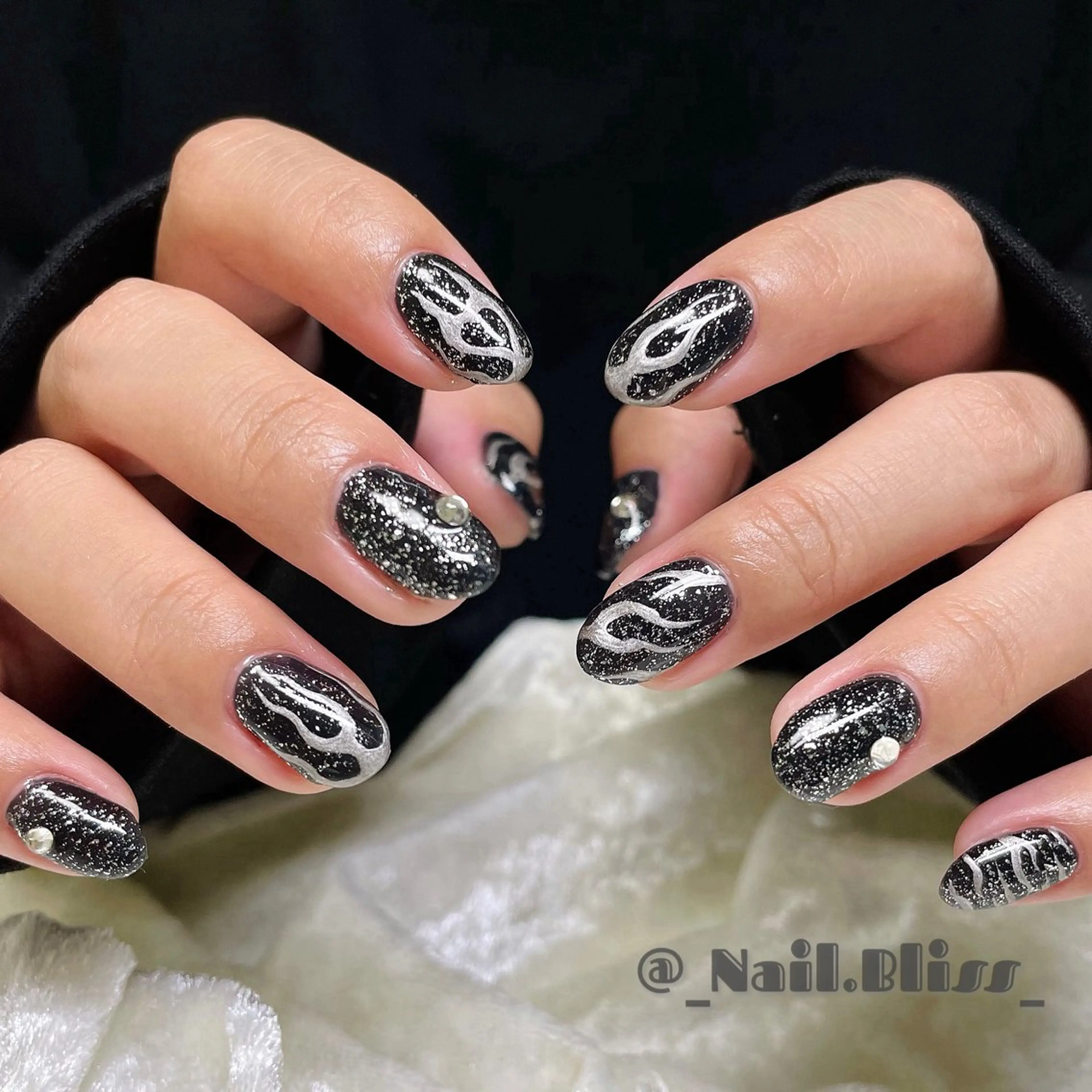 ネイル アニマル柄 ハート ラメ(グリッター) ハンドネイル NAIL BLISSのネイルデザイン