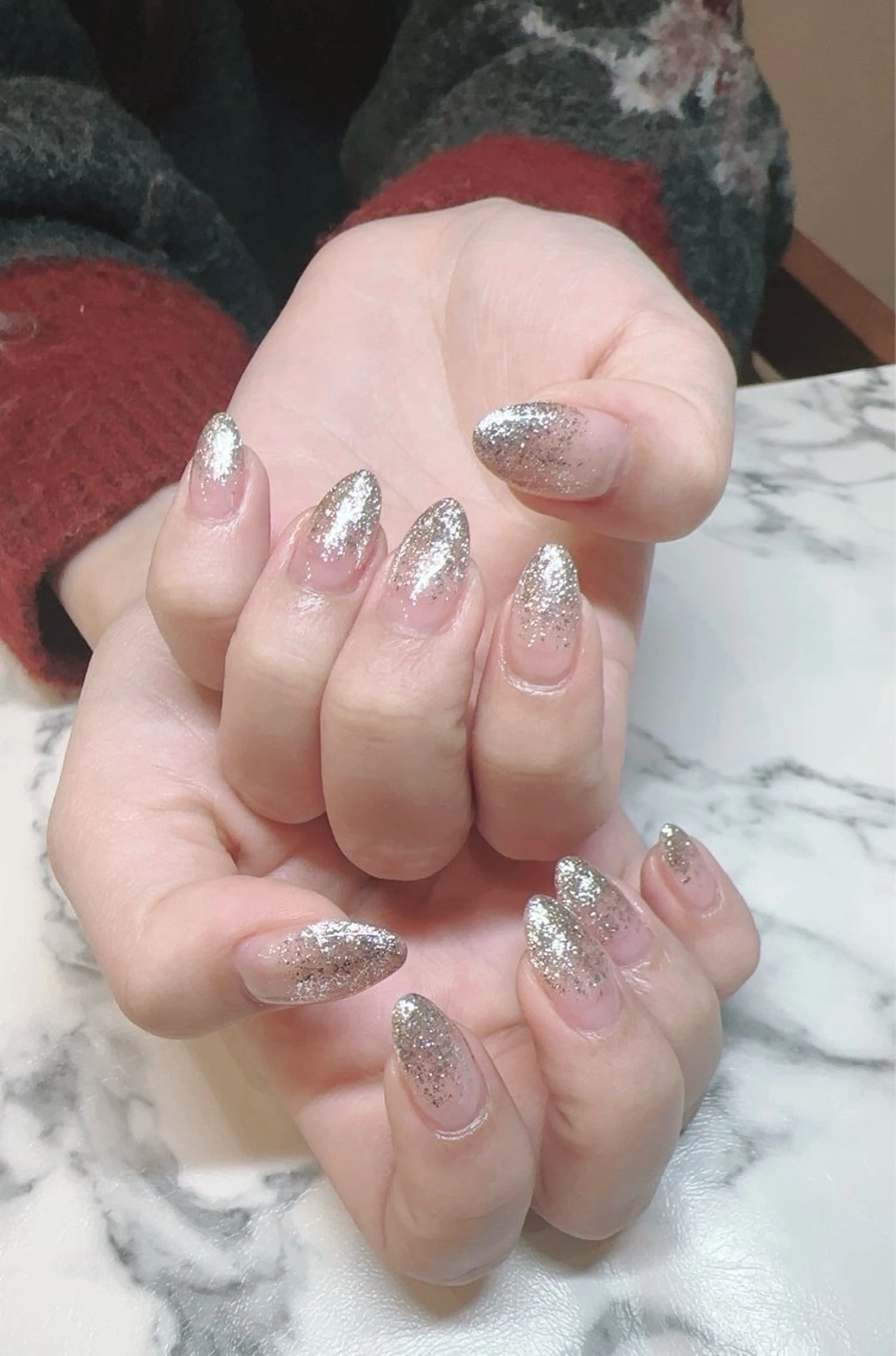 ネイル ラメ(グリッター) ラメグラデーション tomo ♡のネイルデザイン