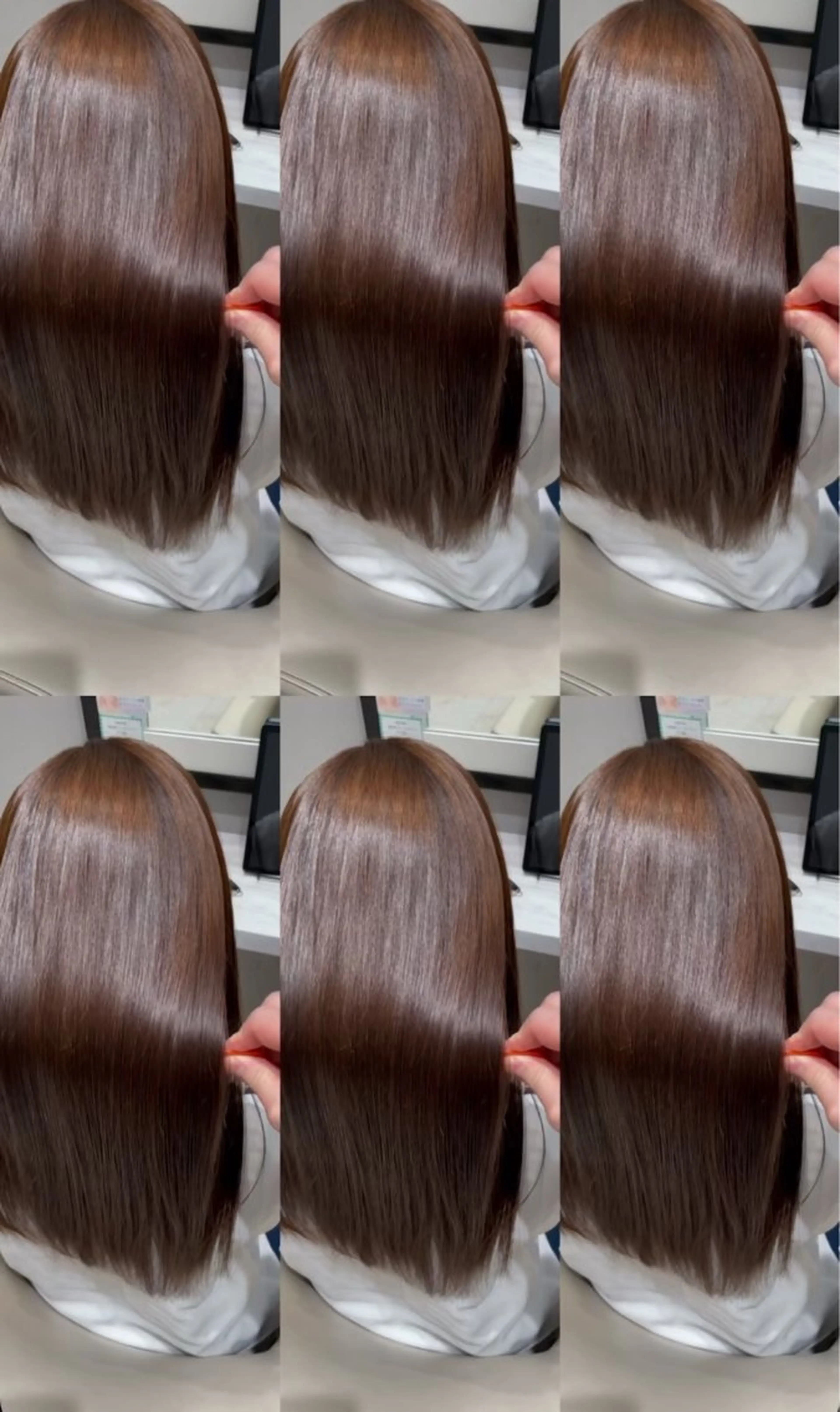 ロング パーマ 伸ばしかけ 髪質改善 縮毛矯正 縮毛矯正 トリートメント k-twoたき✨艶感 カラー／美髪矯正のヘアスタイル