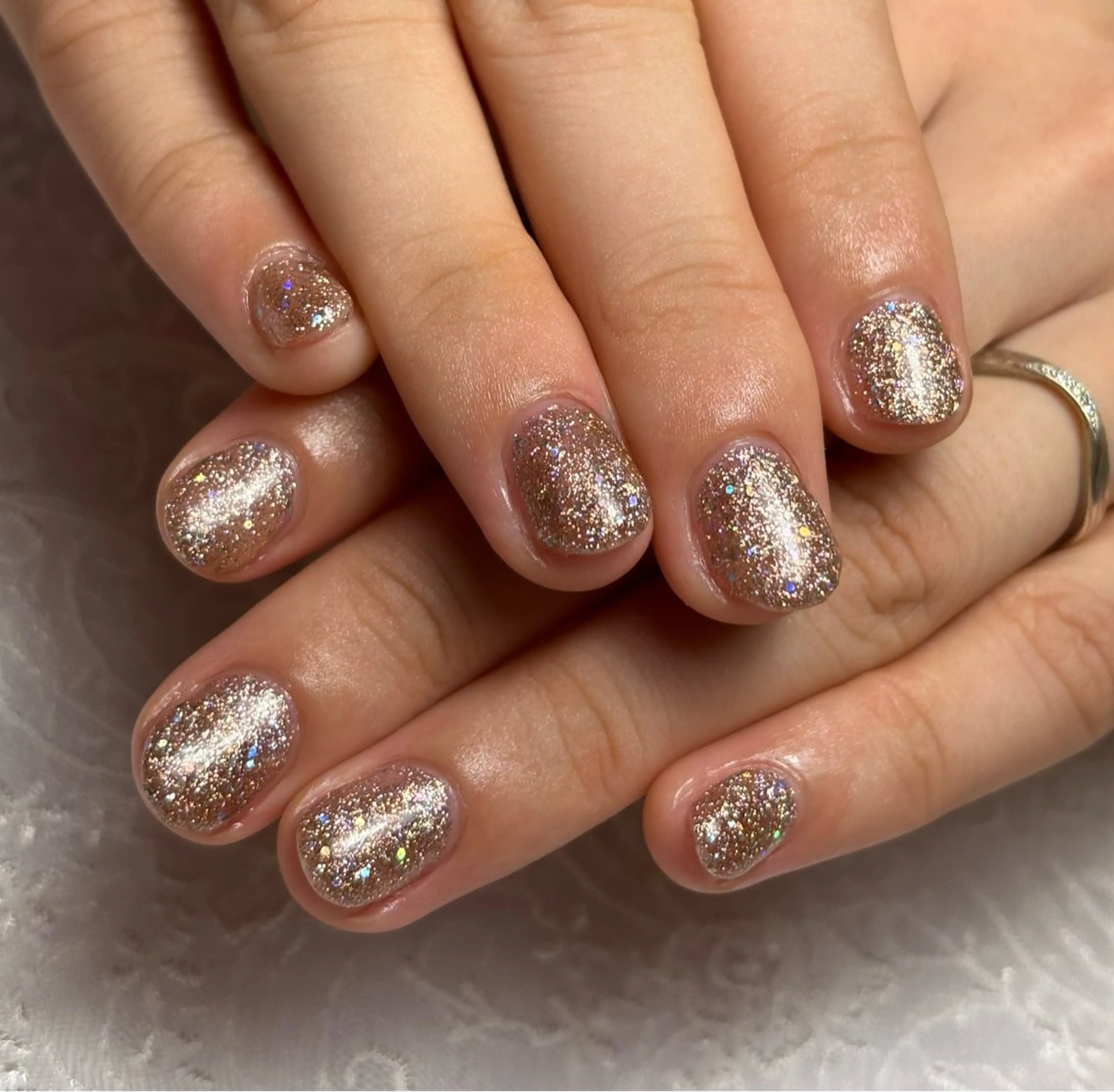 ネイル ラメ(グリッター) ハンドネイル Belle　ネイル＆ ホワイトニングサロンのネイルデザイン