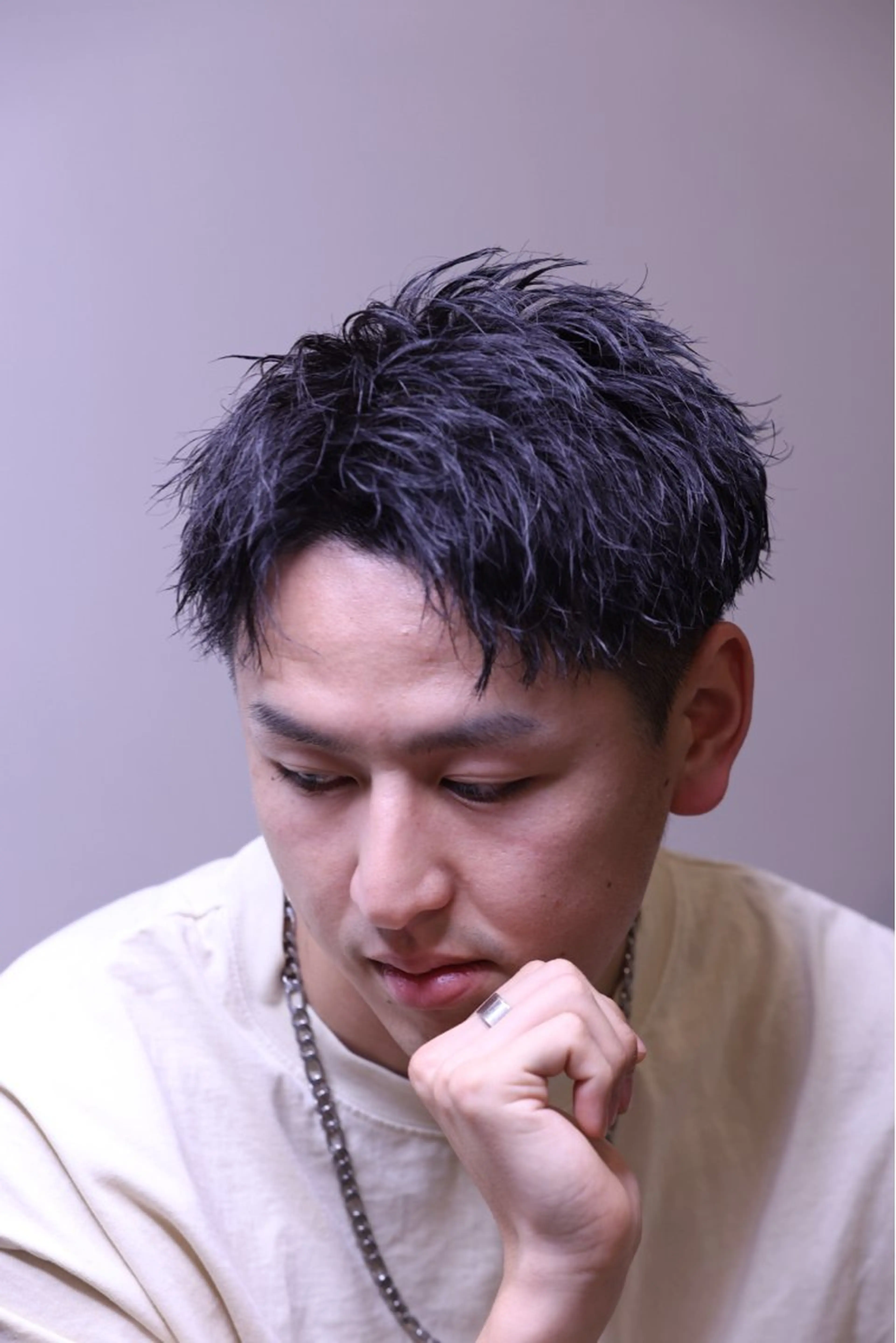 ショート メンズ アップバング ショートヘア パーマ メンズ専門美容師／ メンズパーマ／森口のヘアスタイル