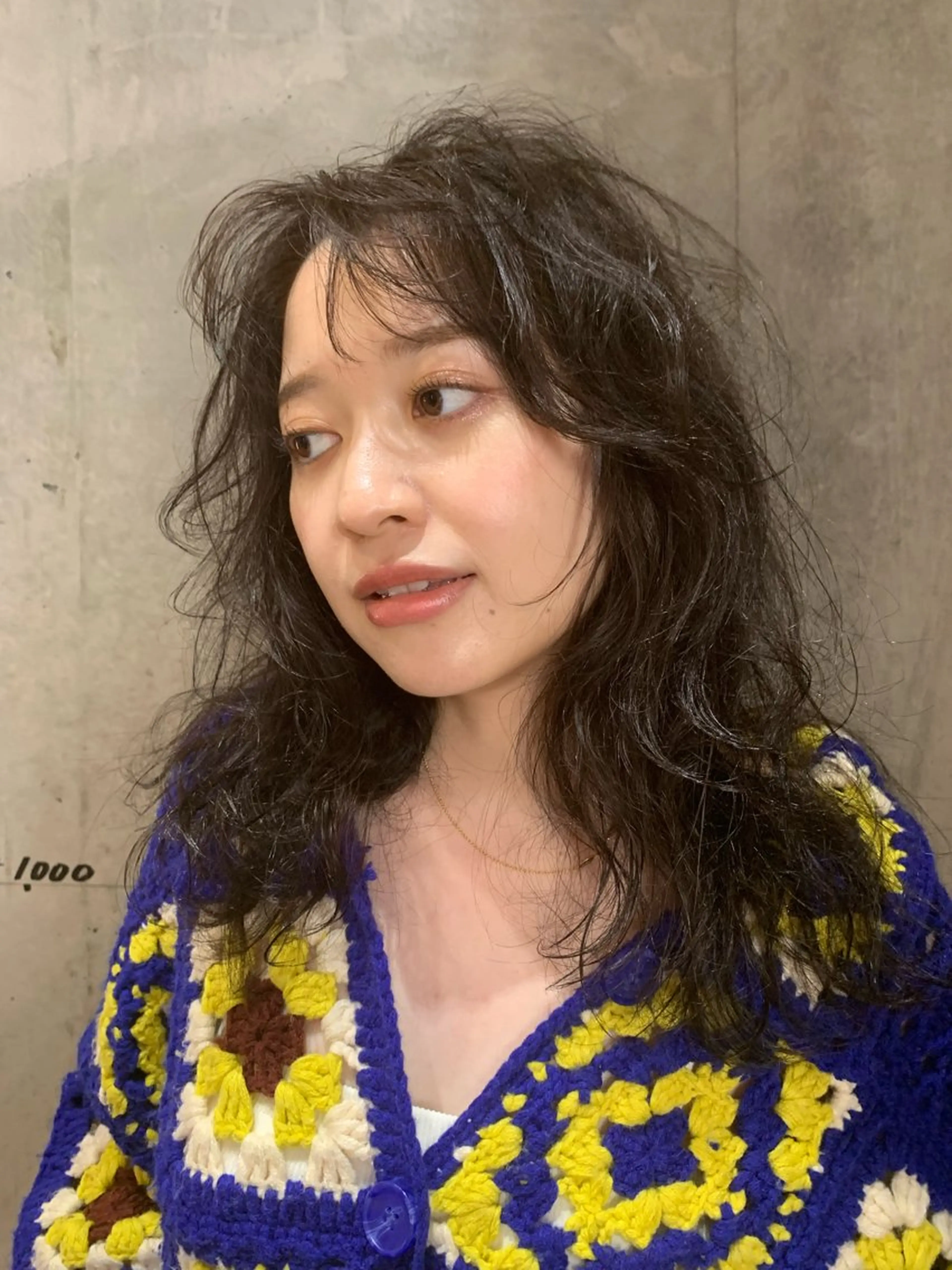 セミロング カラー パーマ 朝ラクパーマ 透明感カラー横山大樹のヘアスタイル