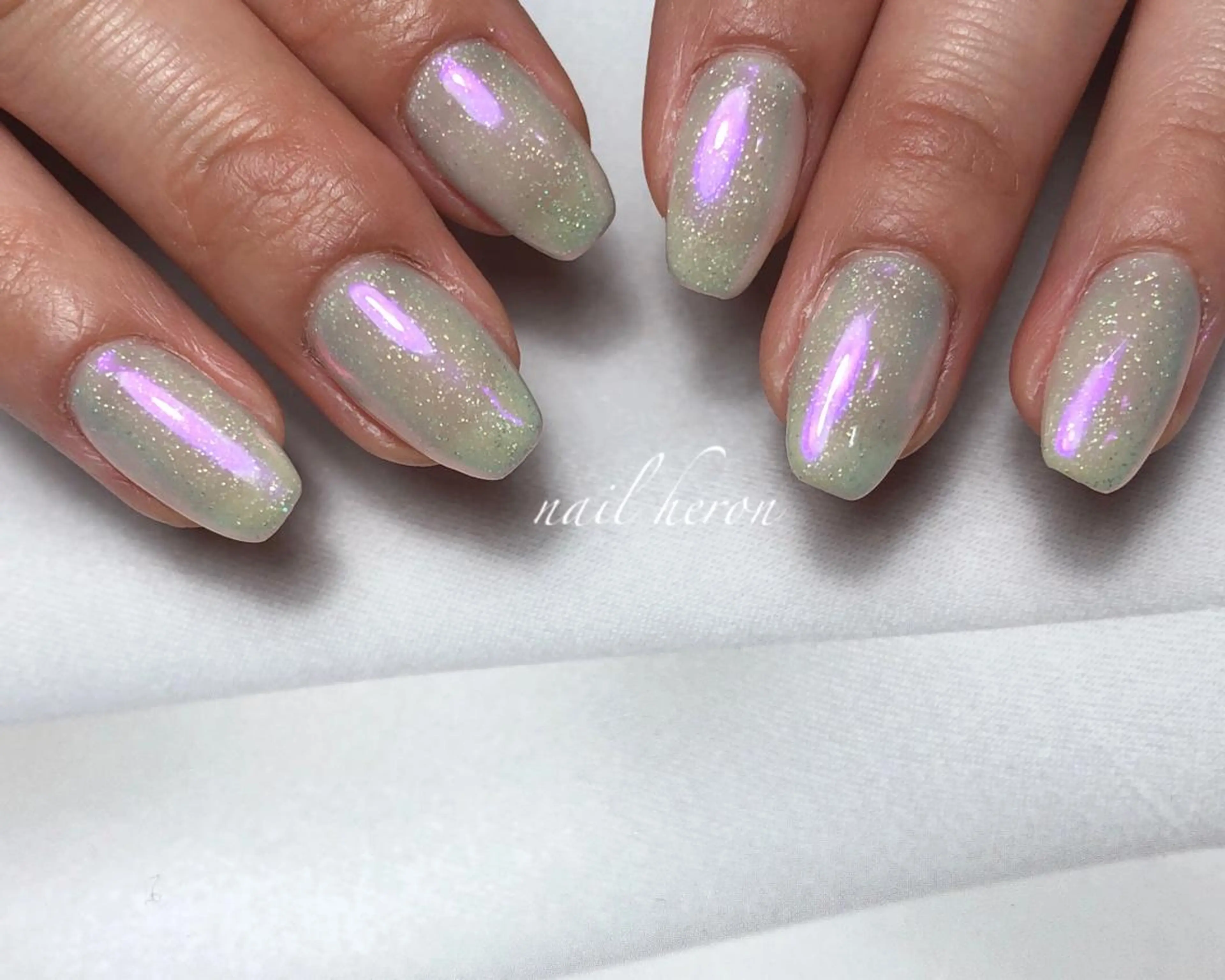 ネイル オーロラネイル 氷ネイル・うるうるネイル ラメ(グリッター) ハンドネイル nail heron所属・saki_ nail heronのその他イメージ