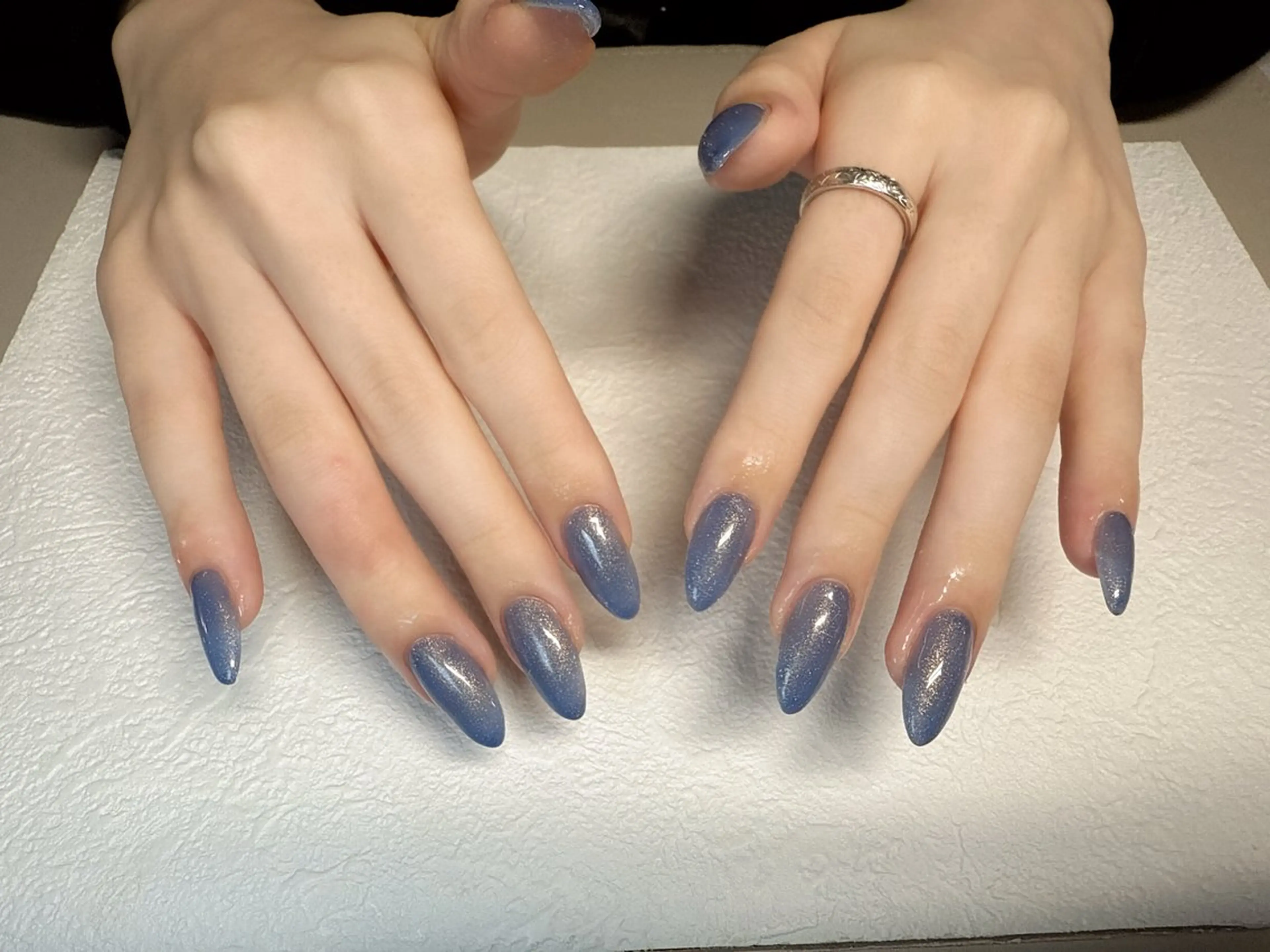 (オフ無し)スカルプ長さ出し10本ワンカラーかラメグラデーション🩵の写真